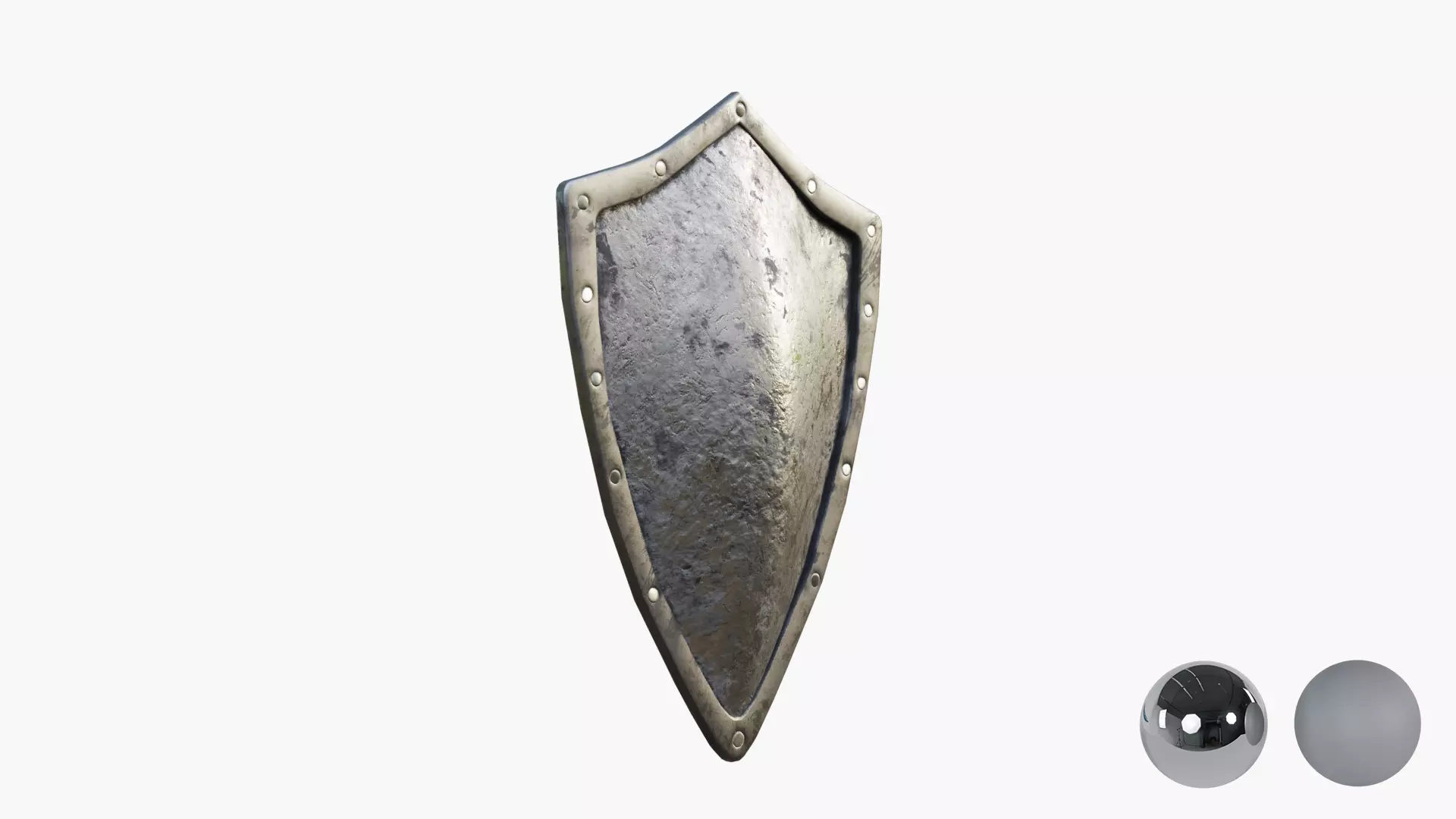 Metal old shield Low-poly 3D model_5