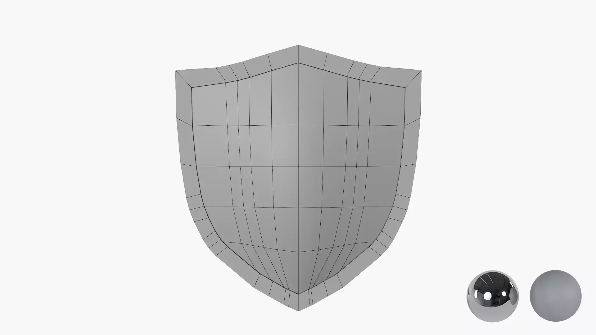 Knght Metal Shield Low-poly 3D model_6