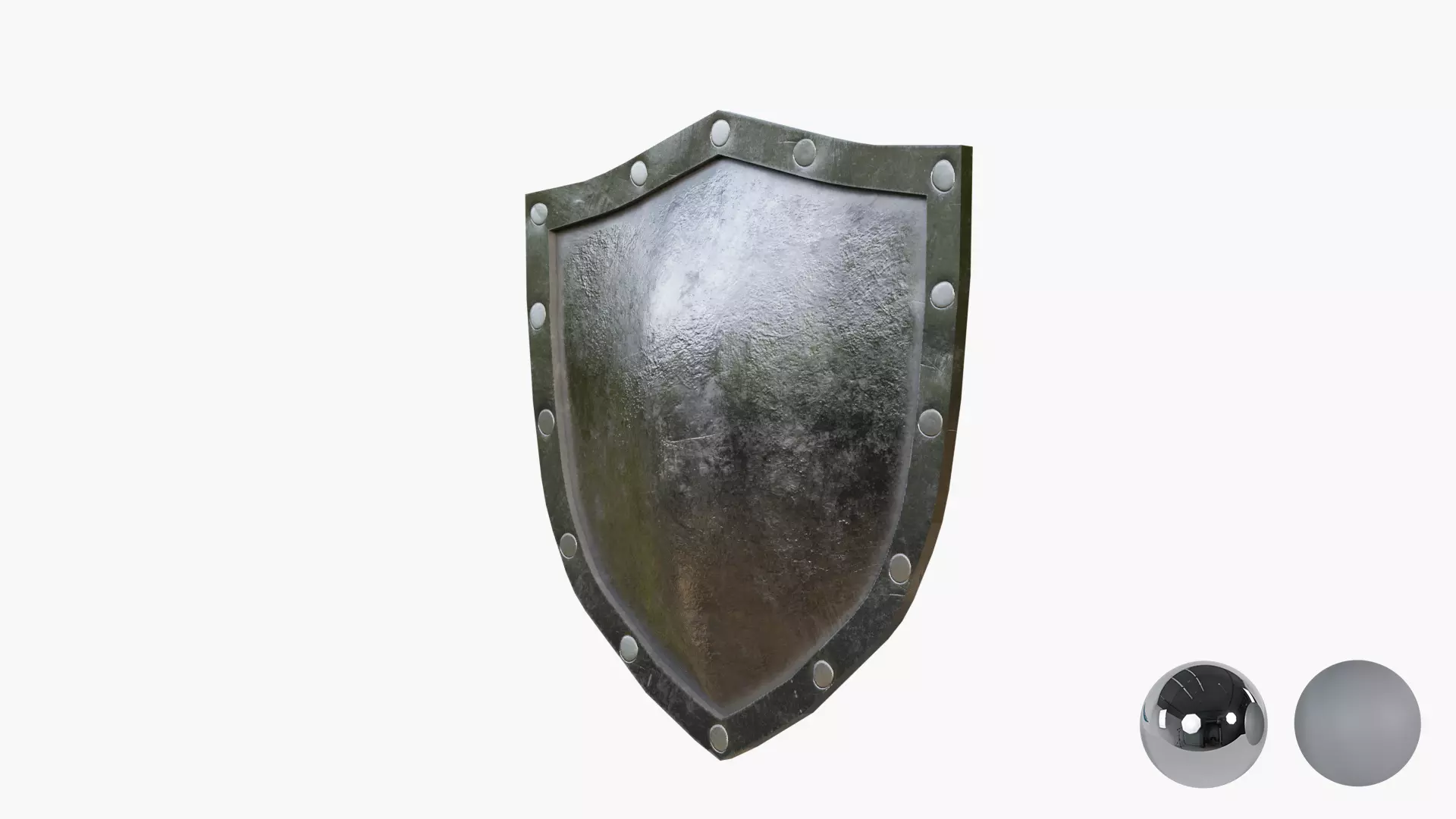 Knght Metal Shield Low-poly 3D model_2