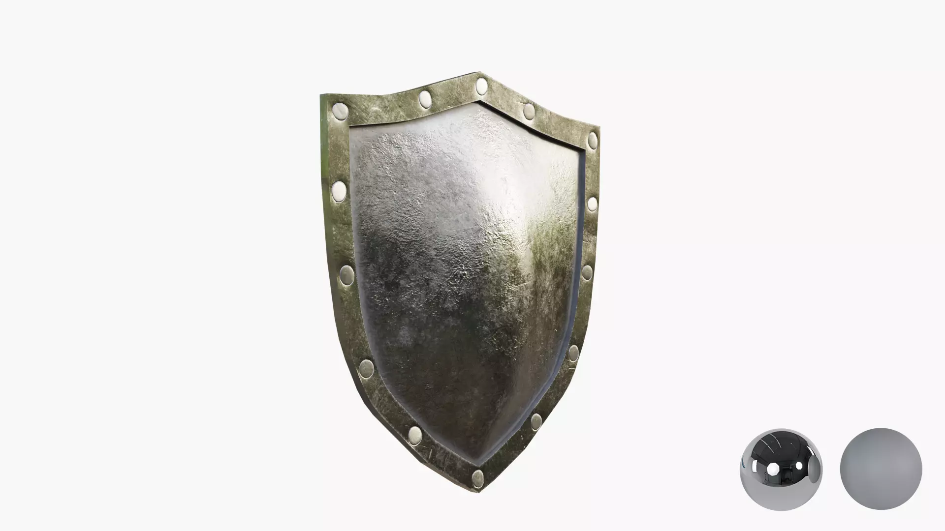 Knght Metal Shield Low-poly 3D model_5