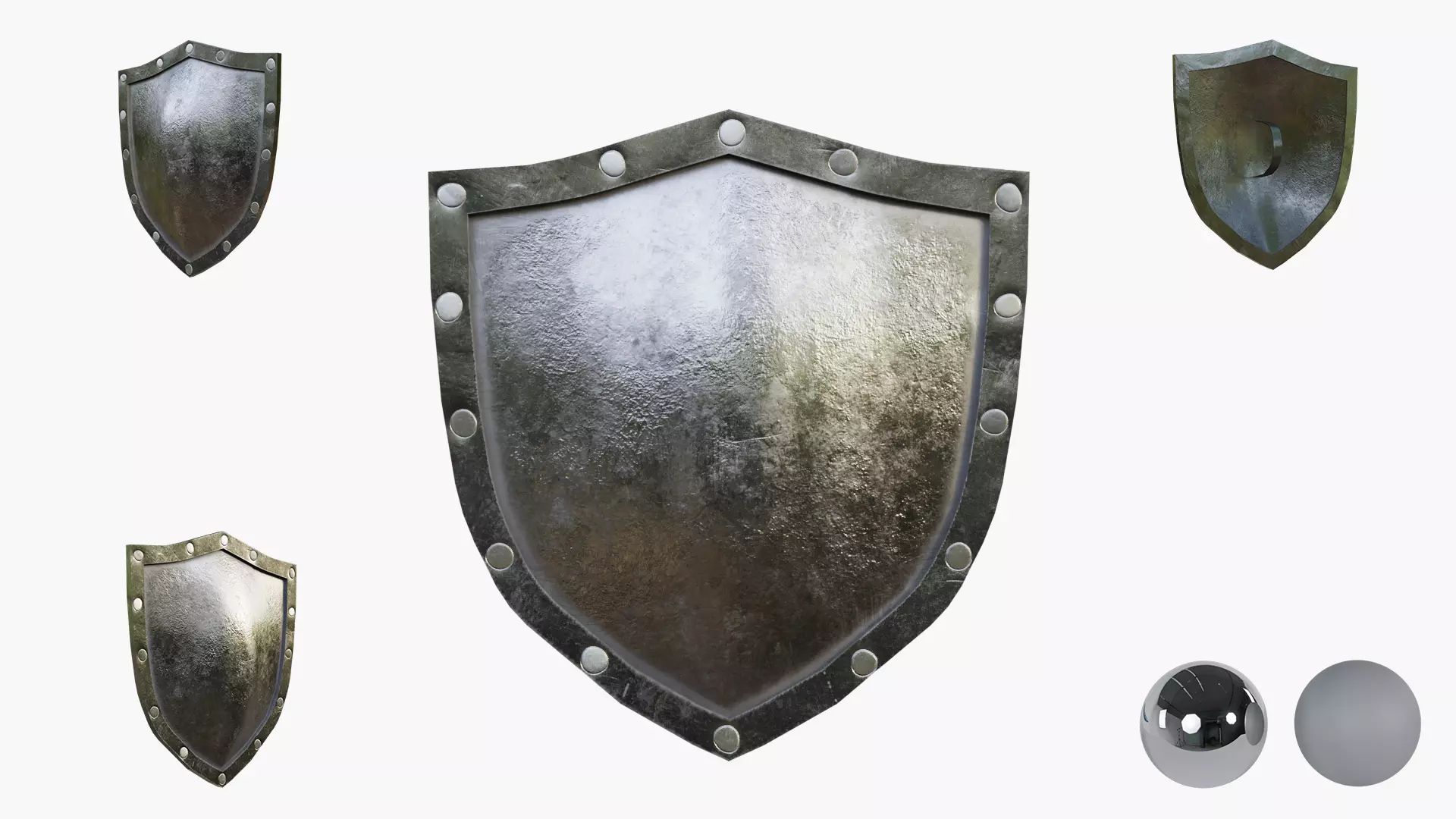 Knght Metal Shield Low-poly 3D model_0