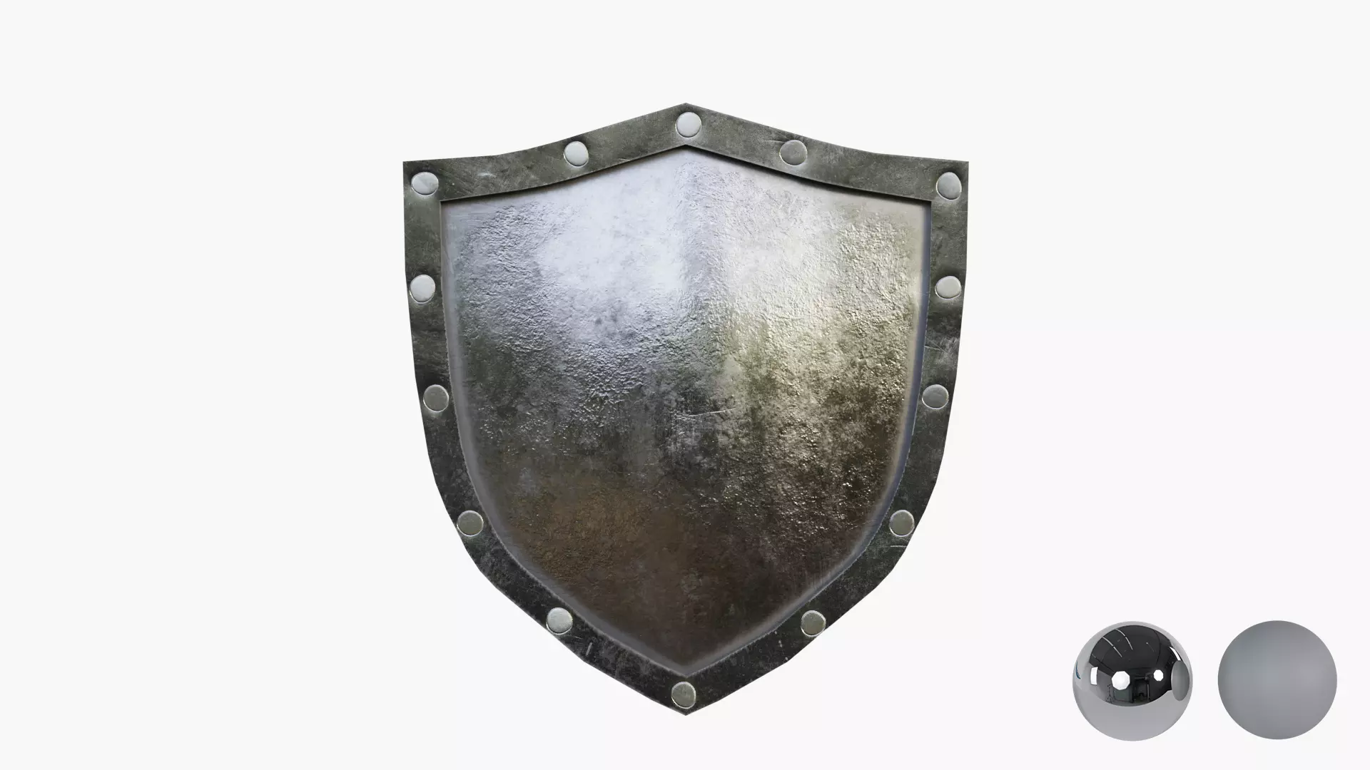 Knght Metal Shield Low-poly 3D model_1