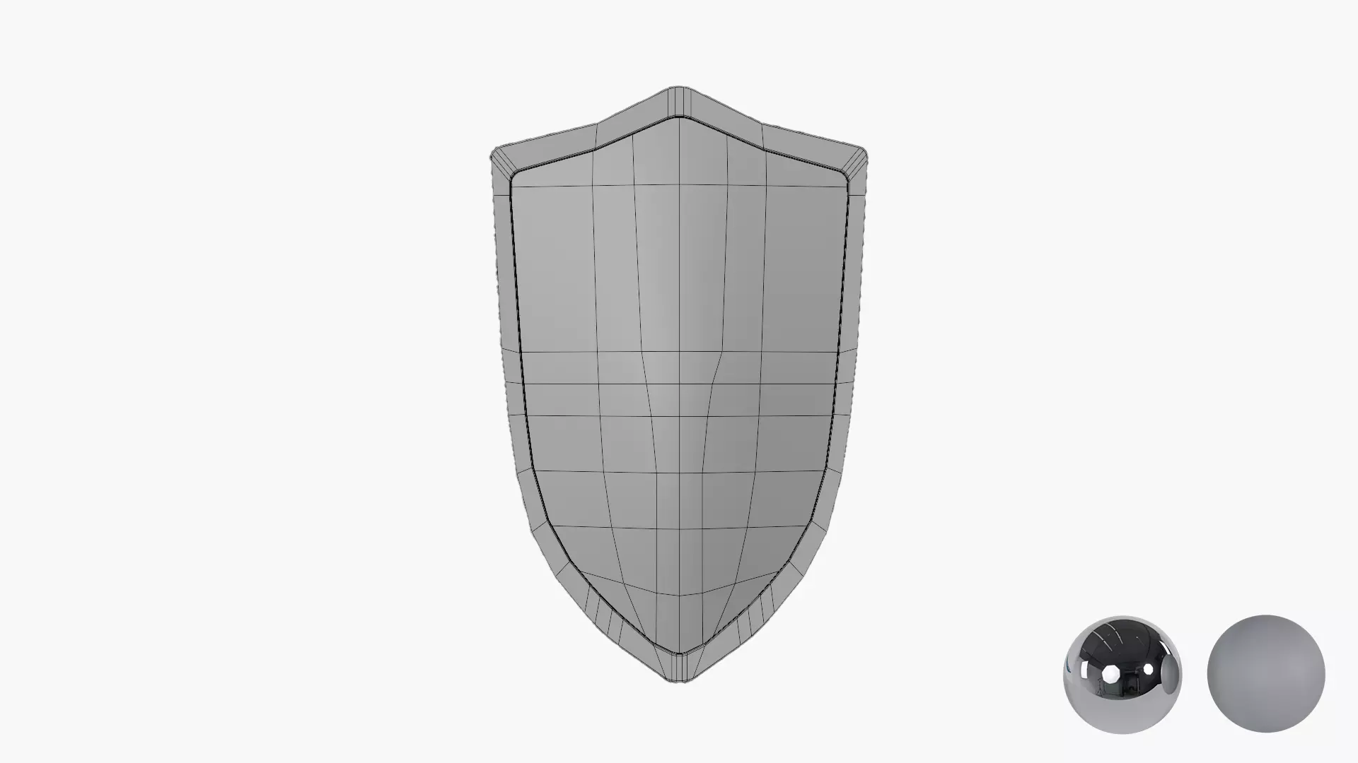 Medieval Warrior Knight Black Heater - Battle shield Low-poly 3D model_7