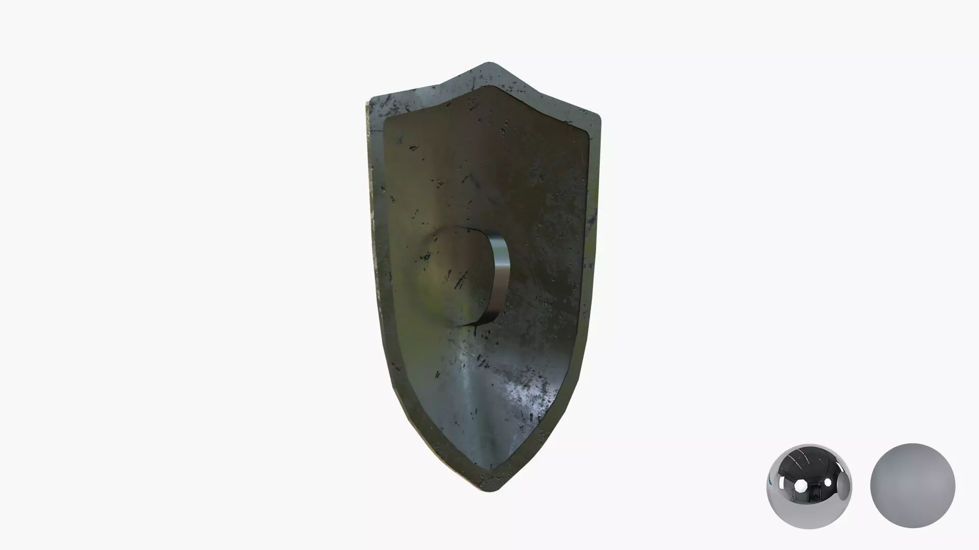 Medieval Warrior Knight Black Heater - Battle shield Low-poly 3D model_3