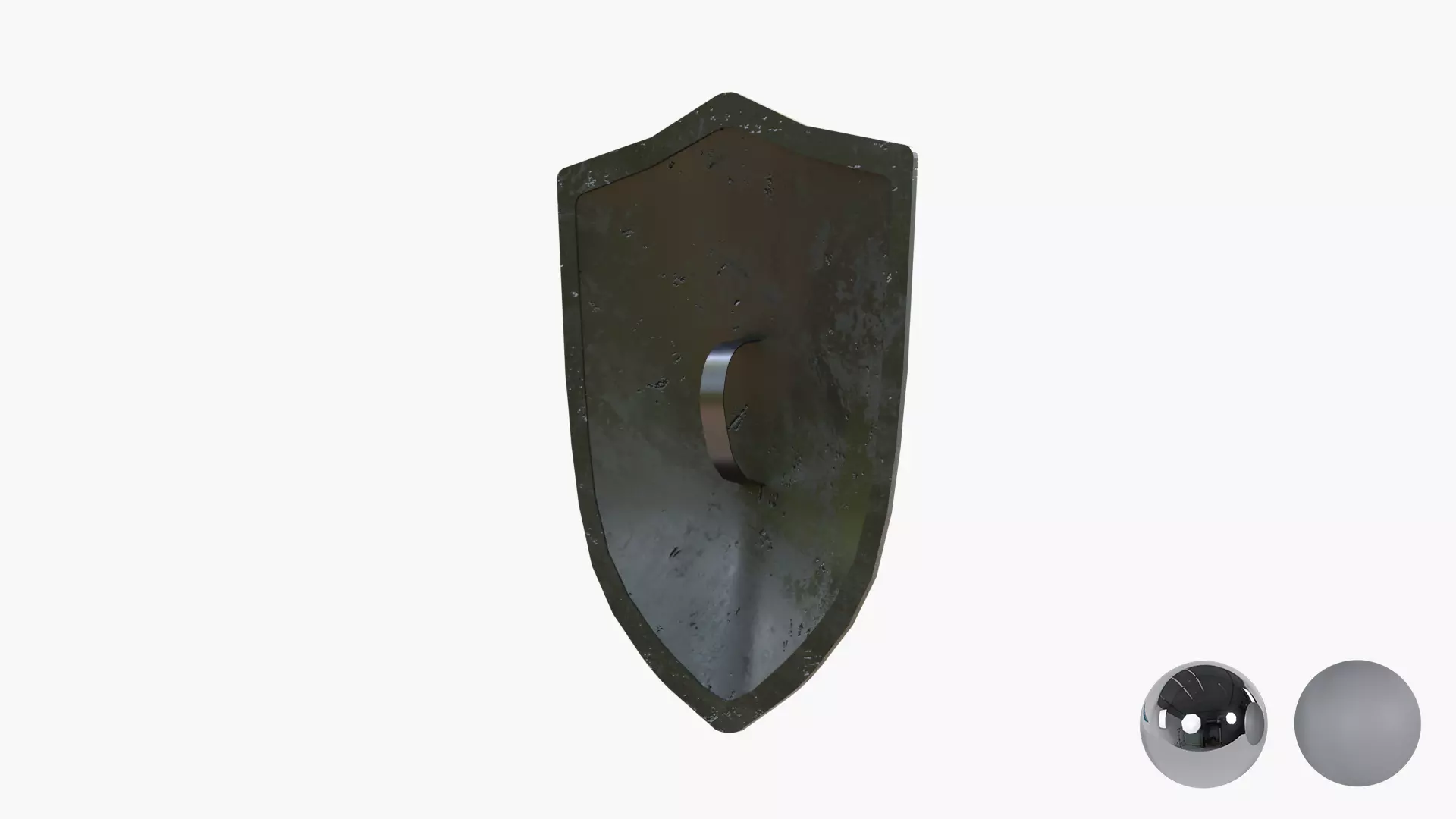 Medieval Warrior Knight Black Heater - Battle shield Low-poly 3D model_4