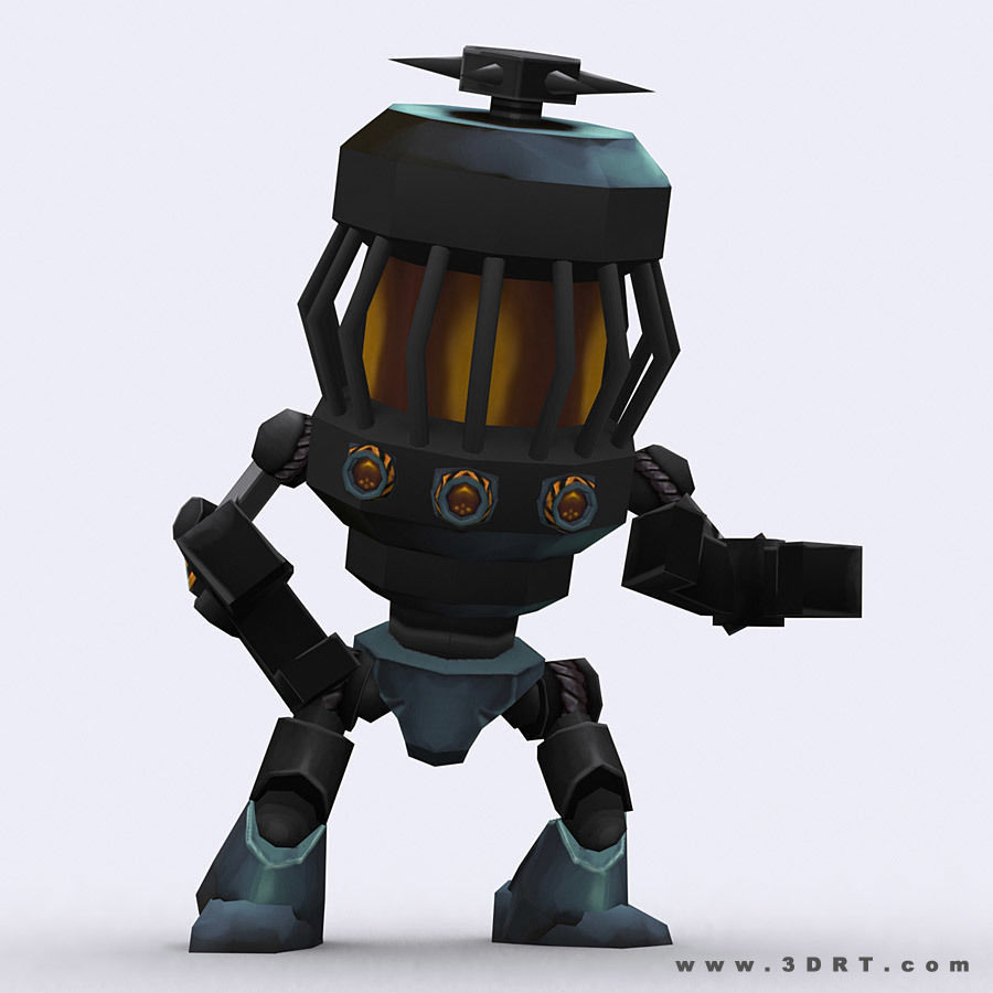3DRT - Chibii-robot-13 Low-poly 3D model_3