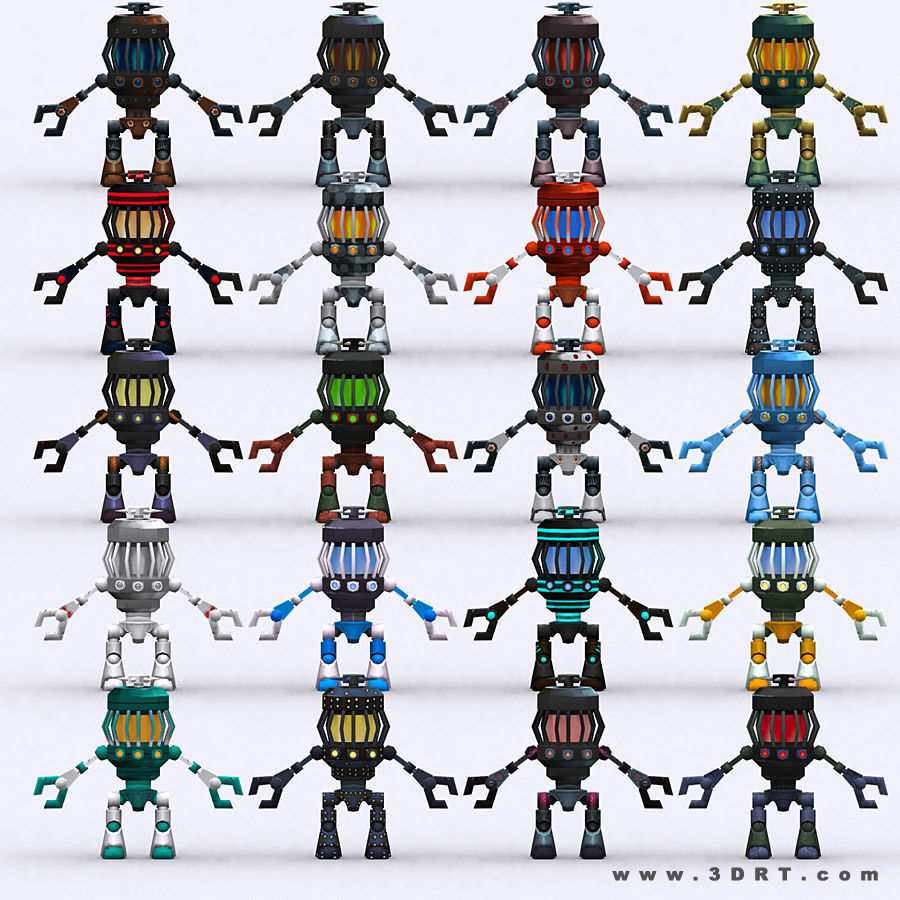 3DRT - Chibii-robot-13 Low-poly 3D model_1