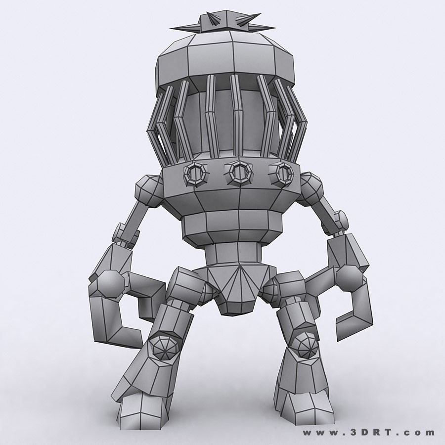 3DRT - Chibii-robot-13 Low-poly 3D model_7