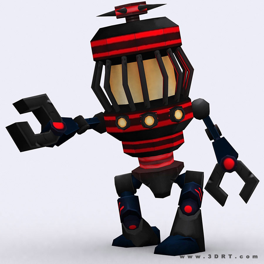 3DRT - Chibii-robot-13 Low-poly 3D model_4