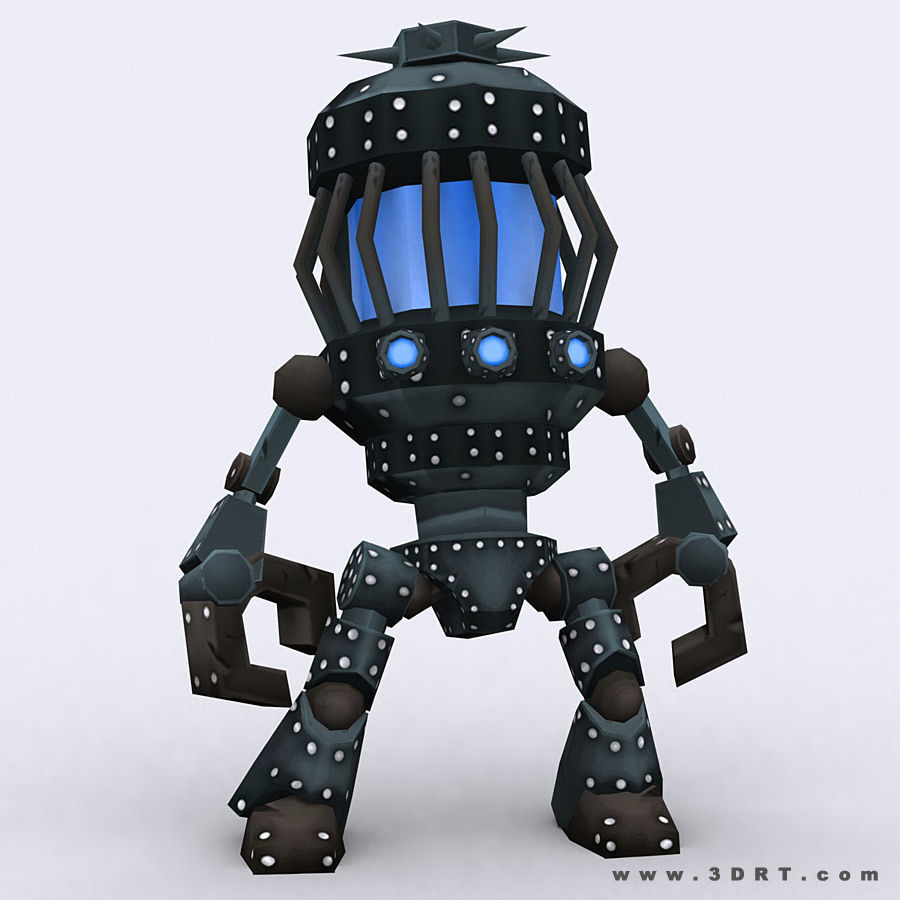 3DRT - Chibii-robot-13 Low-poly 3D model_6