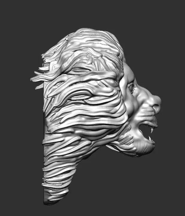 A LION FACE 3D MODEL SCUPLTING  3D print model_4