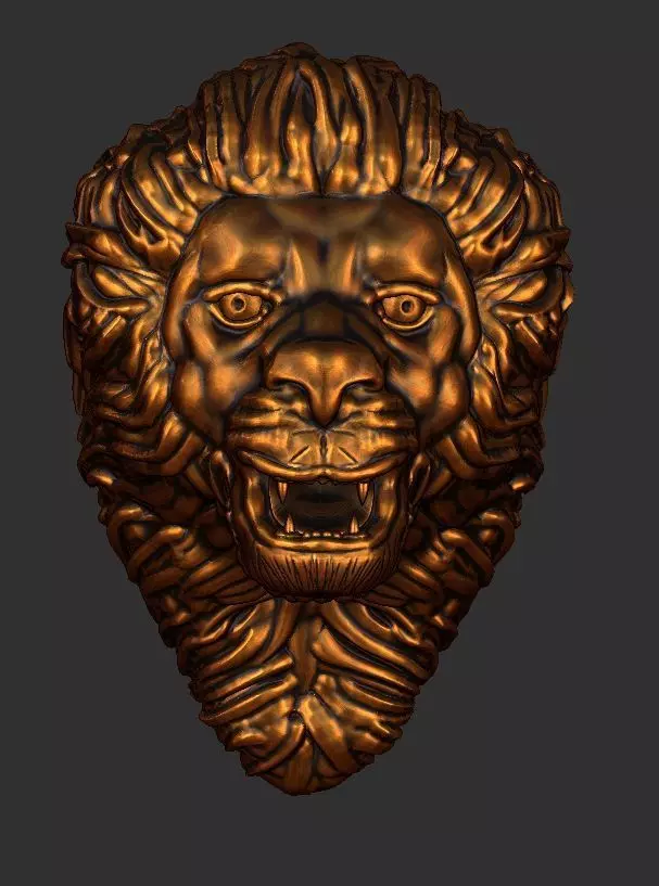 A LION FACE 3D MODEL SCUPLTING  3D print model_1