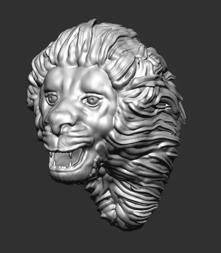A LION FACE 3D MODEL SCUPLTING  3D print model_2