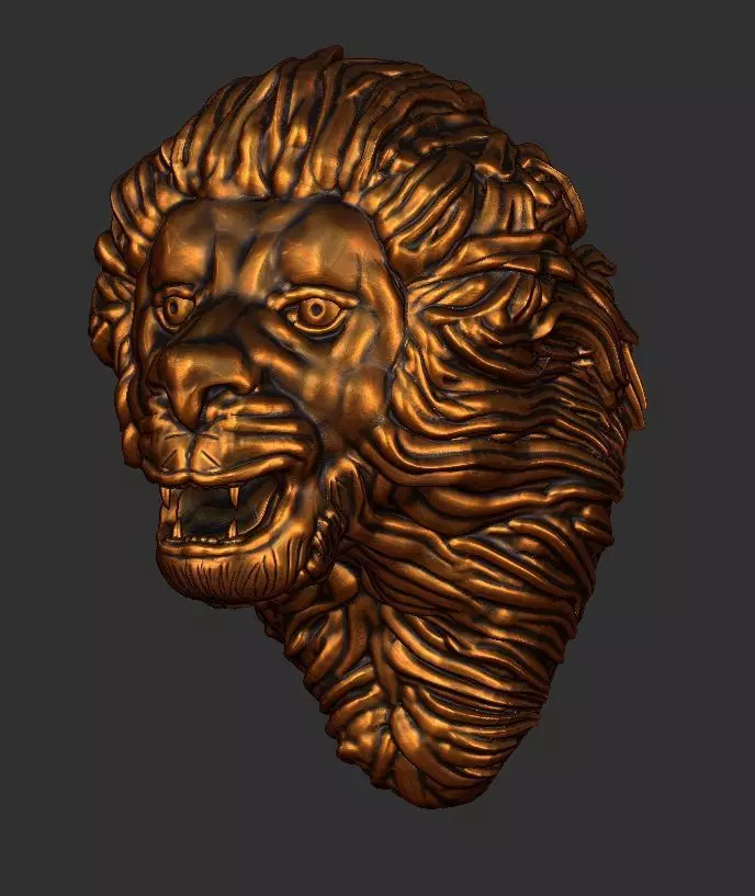 A LION FACE 3D MODEL SCUPLTING  3D print model_5