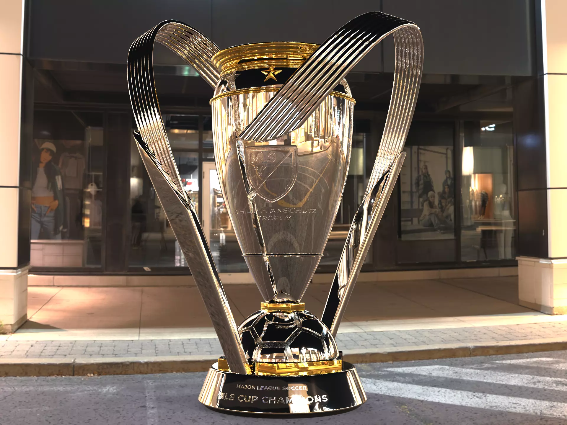 MLS Philip F Anschutz american soccer Award Trophy 3D model_8