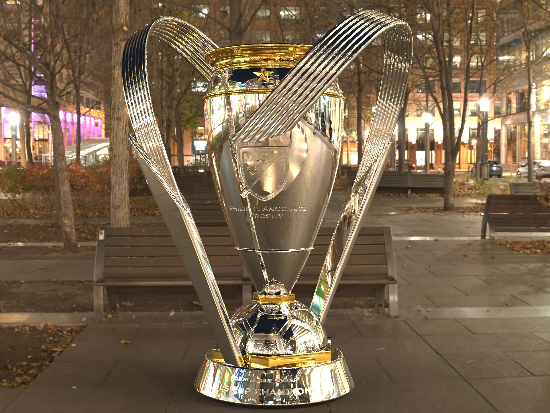 MLS Philip F Anschutz american soccer Award Trophy 3D model_9