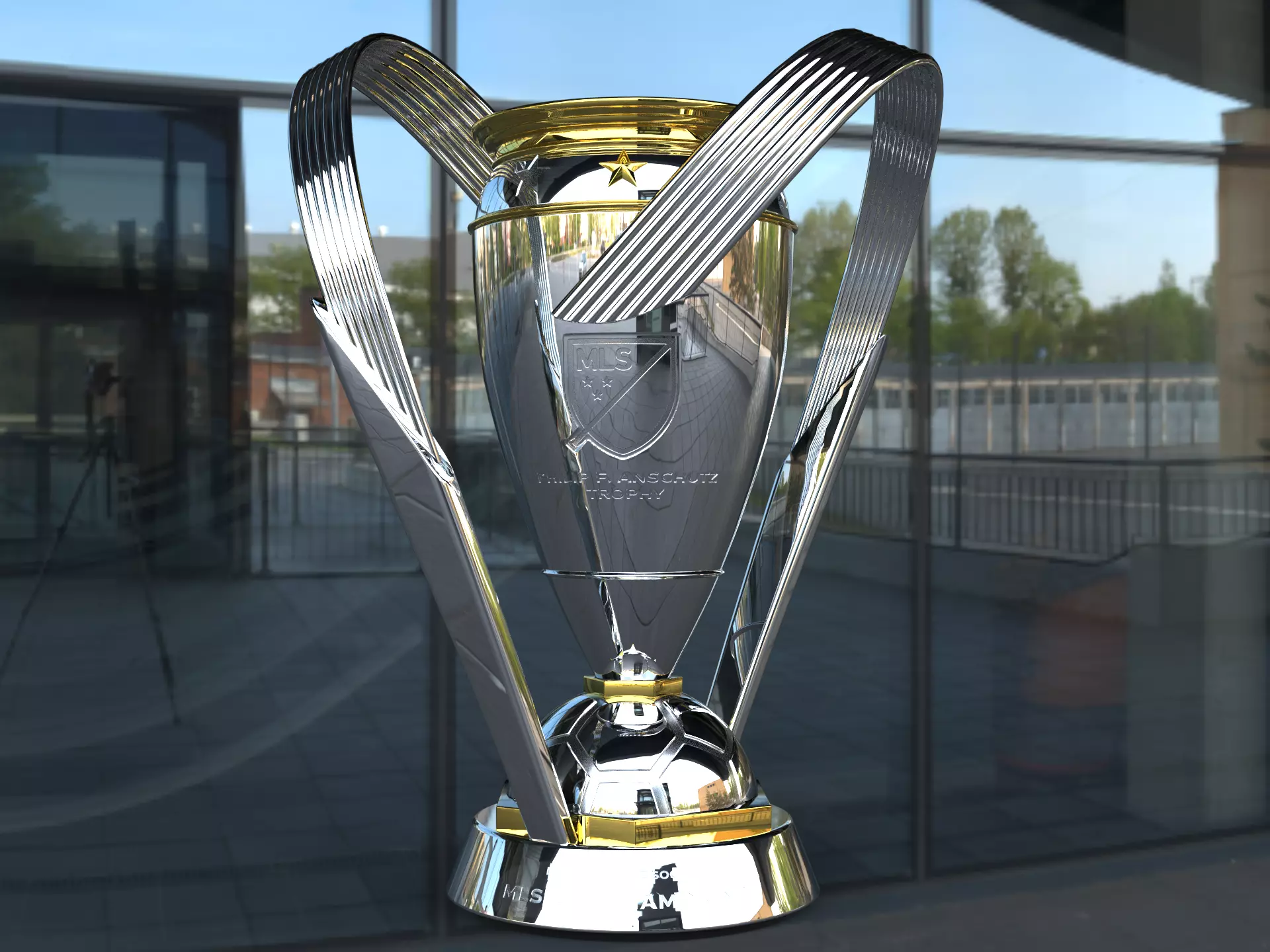 MLS Philip F Anschutz american soccer Award Trophy 3D model_13