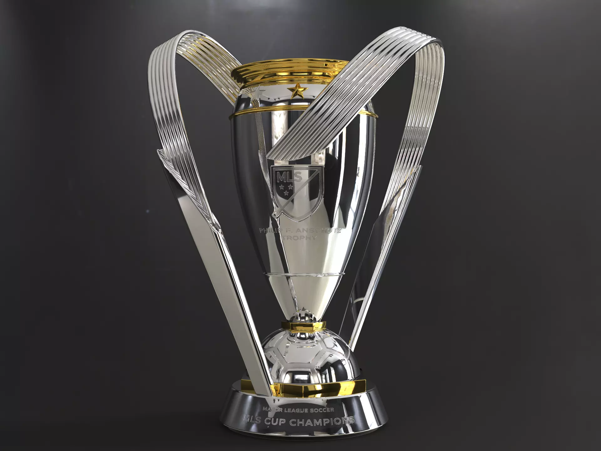 MLS Philip F Anschutz american soccer Award Trophy 3D model_2