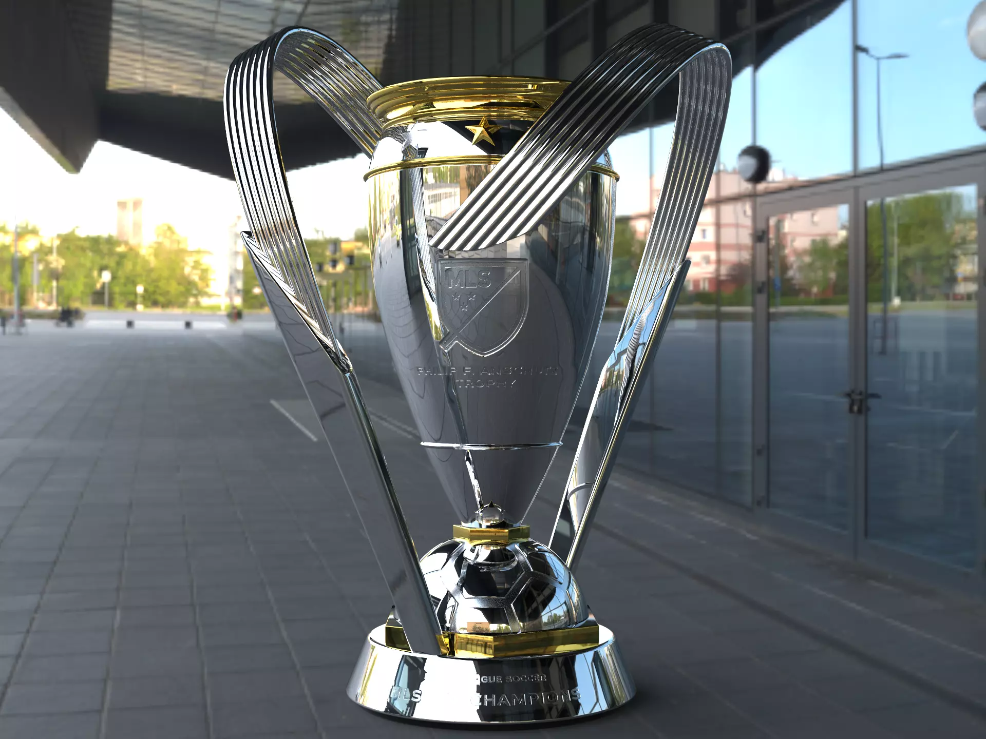 MLS Philip F Anschutz american soccer Award Trophy 3D model_14