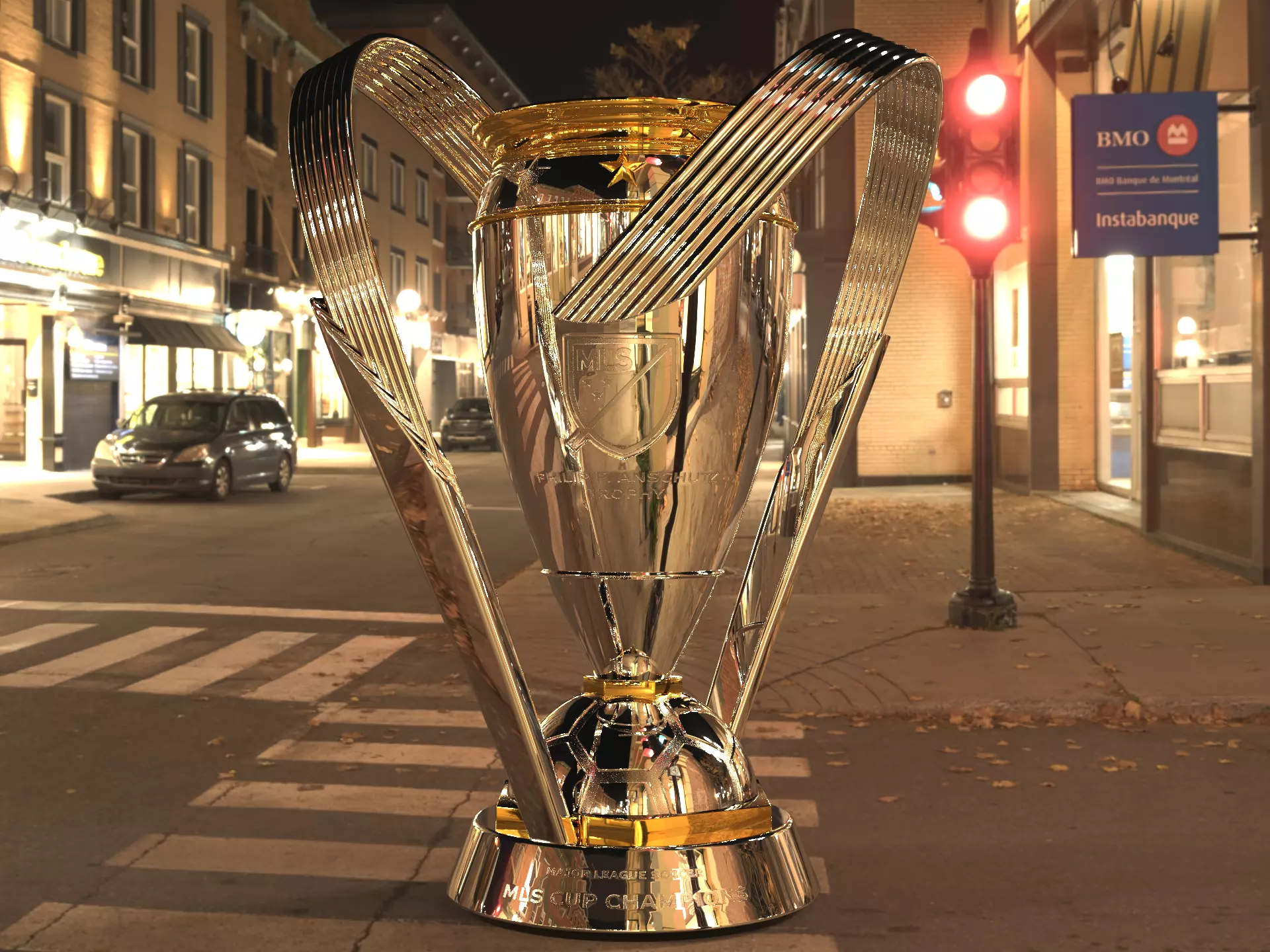 MLS Philip F Anschutz american soccer Award Trophy 3D model_10