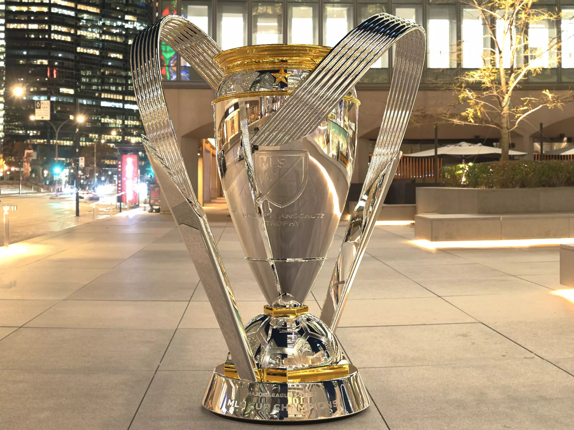 MLS Philip F Anschutz american soccer Award Trophy 3D model_12