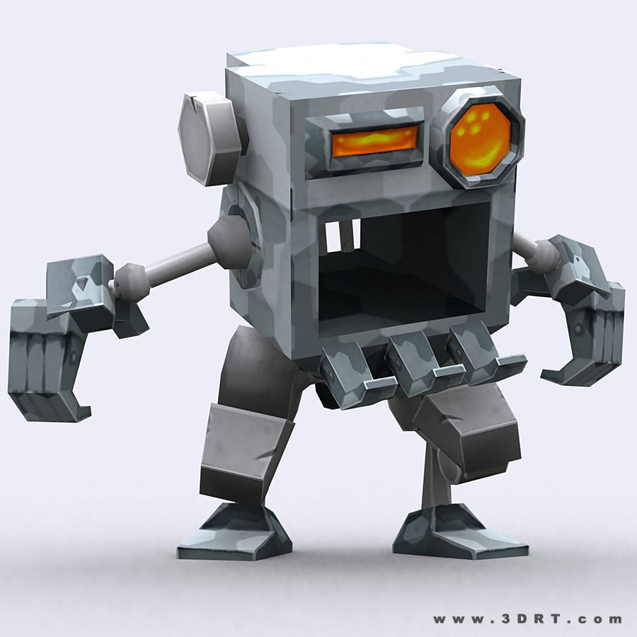 3DRT - Chibii-robot-14 Low-poly 3D model_6