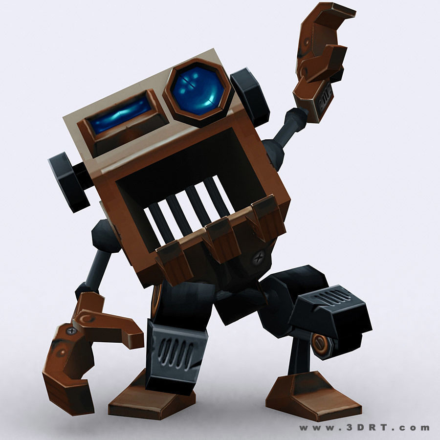 3DRT - Chibii-robot-14 Low-poly 3D model_4
