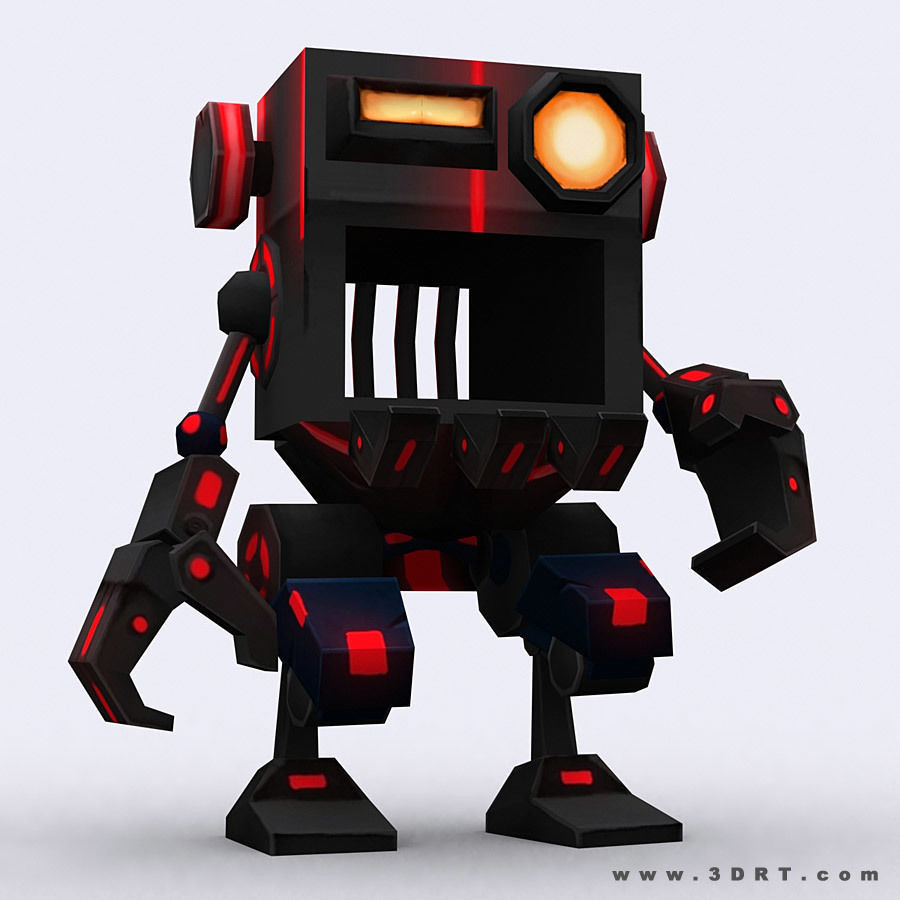 3DRT - Chibii-robot-14 Low-poly 3D model_1