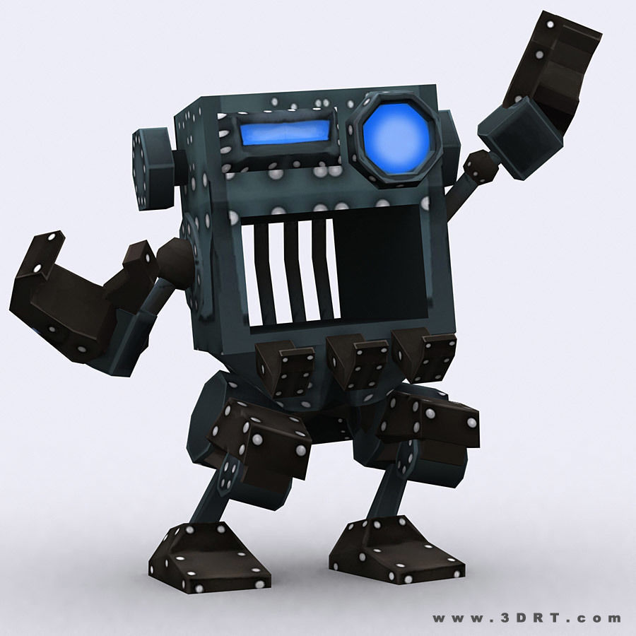 3DRT - Chibii-robot-14 Low-poly 3D model_3