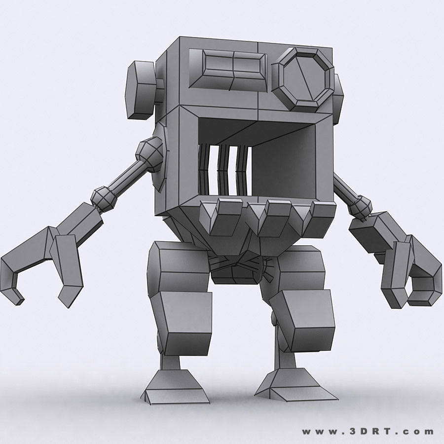 3DRT - Chibii-robot-14 Low-poly 3D model_7