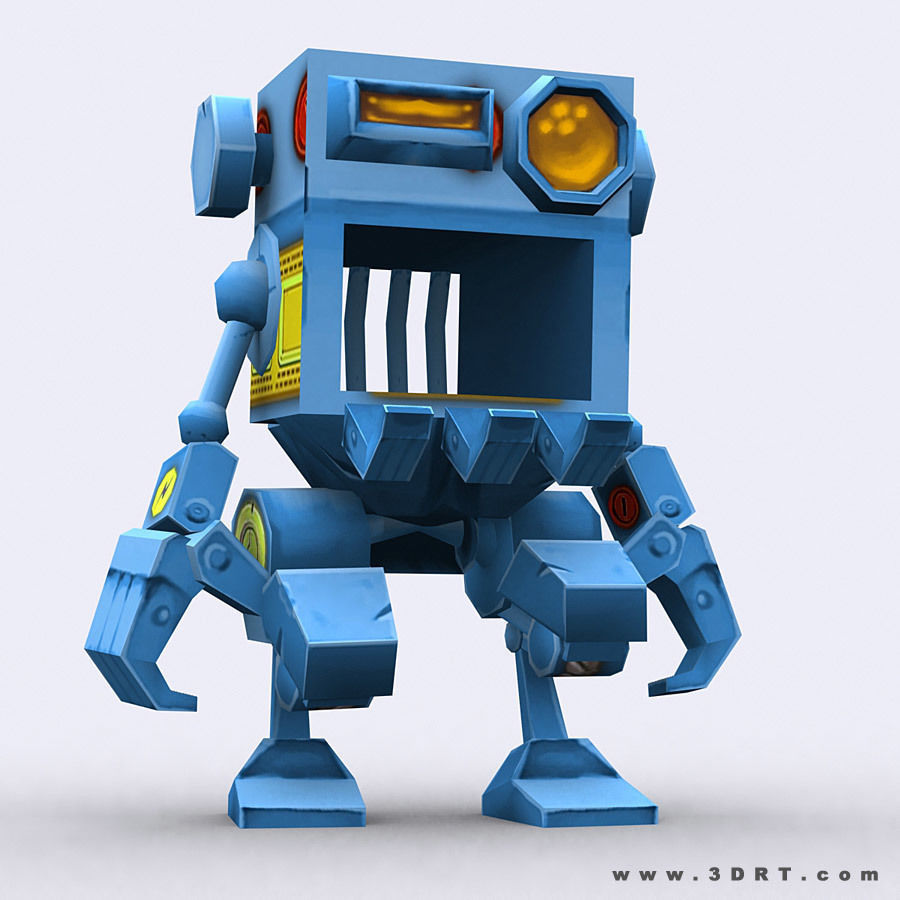 3DRT - Chibii-robot-14 Low-poly 3D model_5