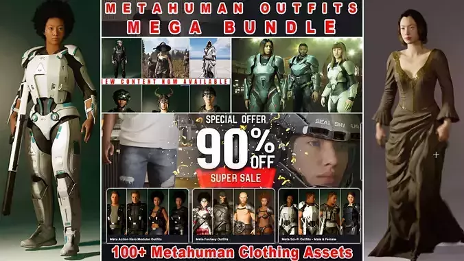 Metahuman Clothing Mega Bundle 3D Model Collection