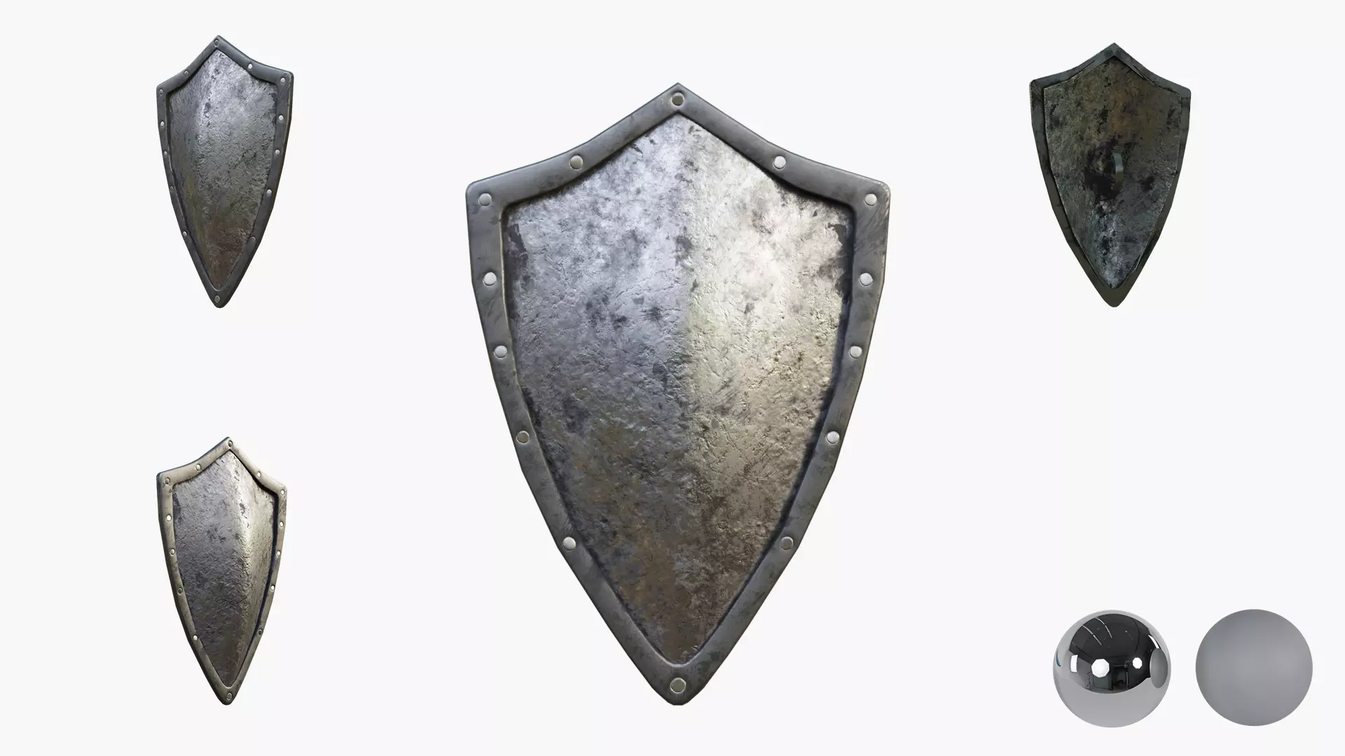 Shield Collecton - 15 Shields Low-poly 3D model_27