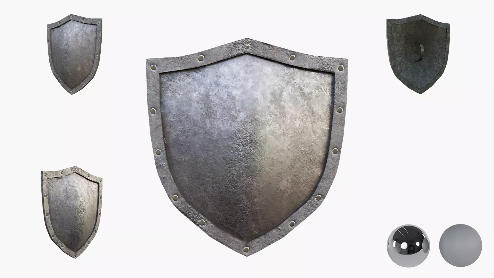 Shield Collecton - 15 Shields Low-poly 3D model_25