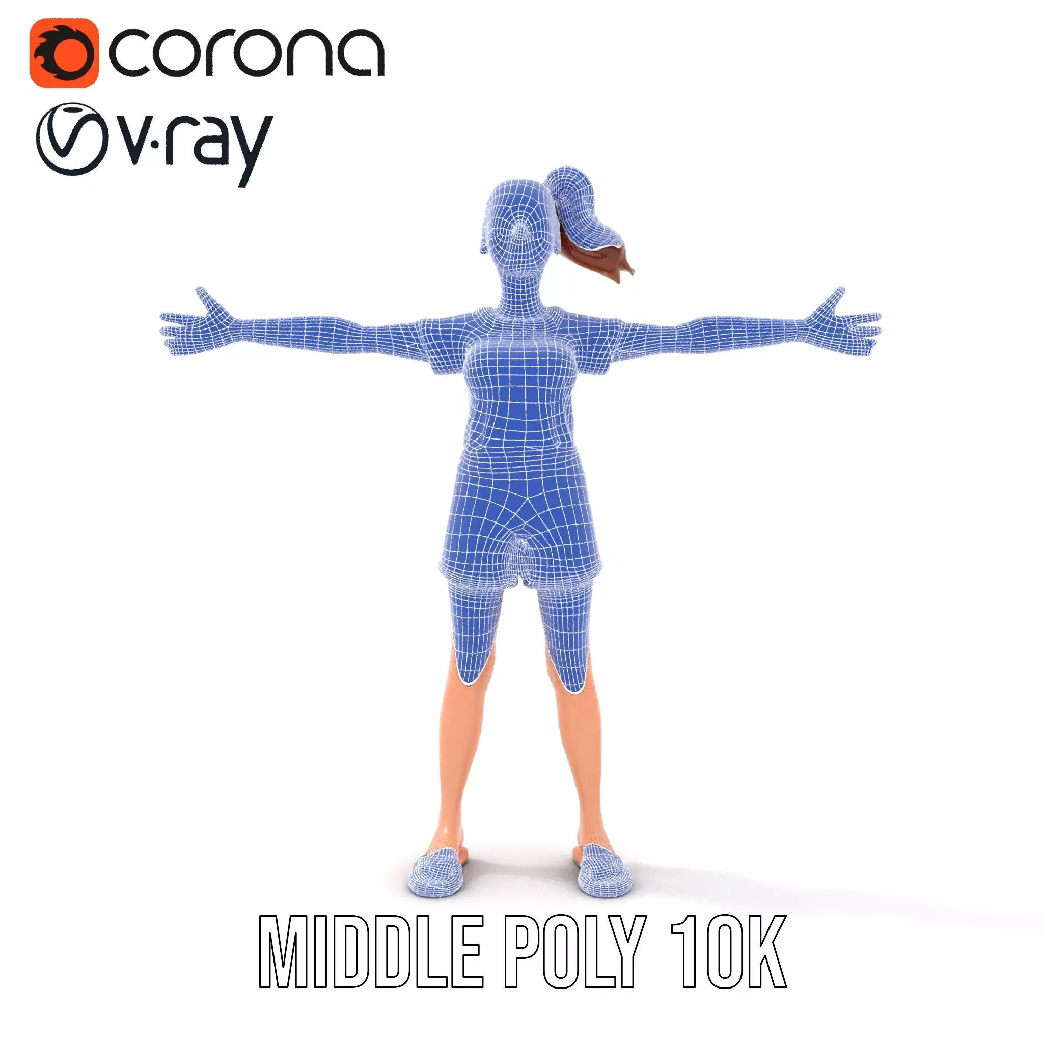 Animated Female Character Casual Outfit Model Pack Low-poly 3D model_26