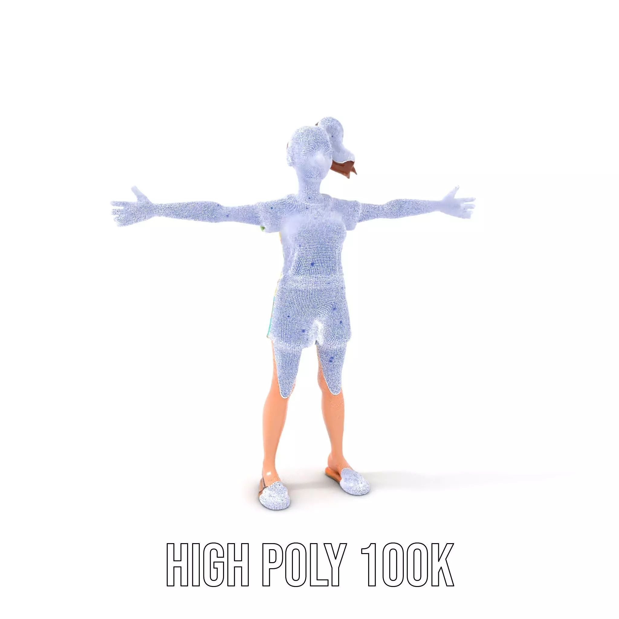 Animated Female Character Casual Outfit Model Pack Low-poly 3D model_4