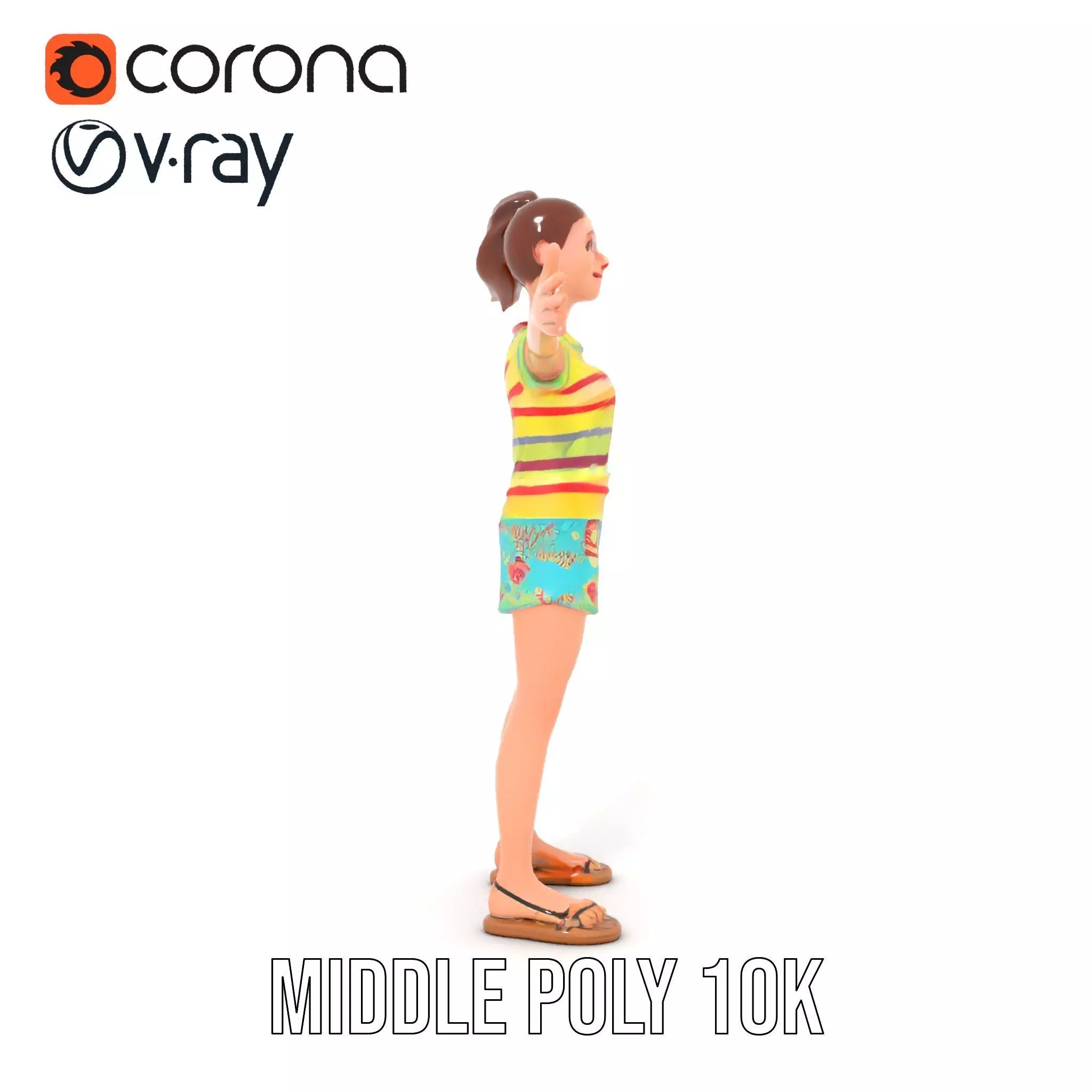 Animated Female Character Casual Outfit Model Pack Low-poly 3D model_18