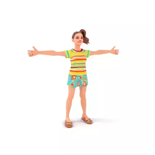 Animated Female Character Casual Outfit Model Pack Low-poly 3D model Animated Female Character Casual Outfit Model Pack Low-poly 3D model