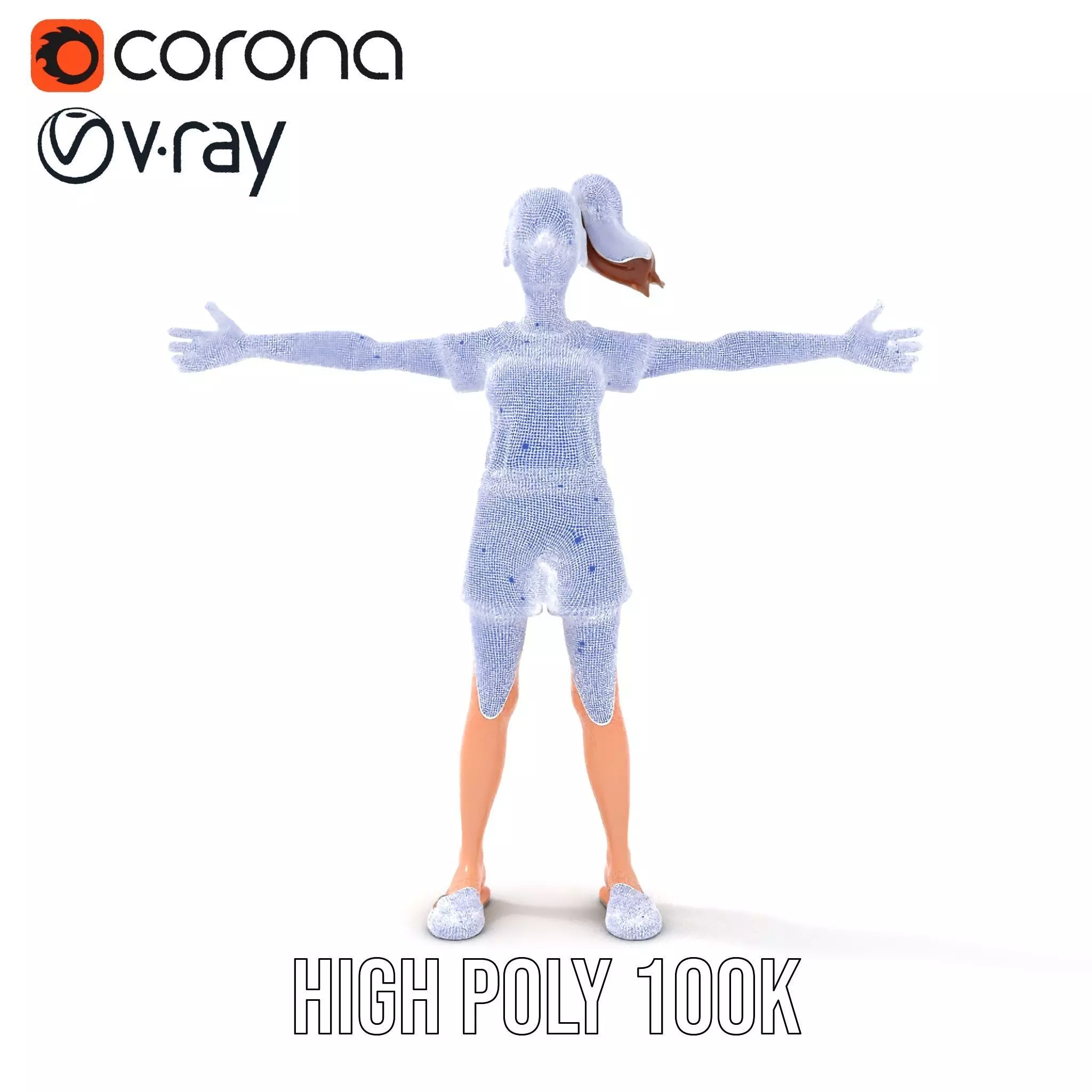 Animated Female Character Casual Outfit Model Pack Low-poly 3D model_25