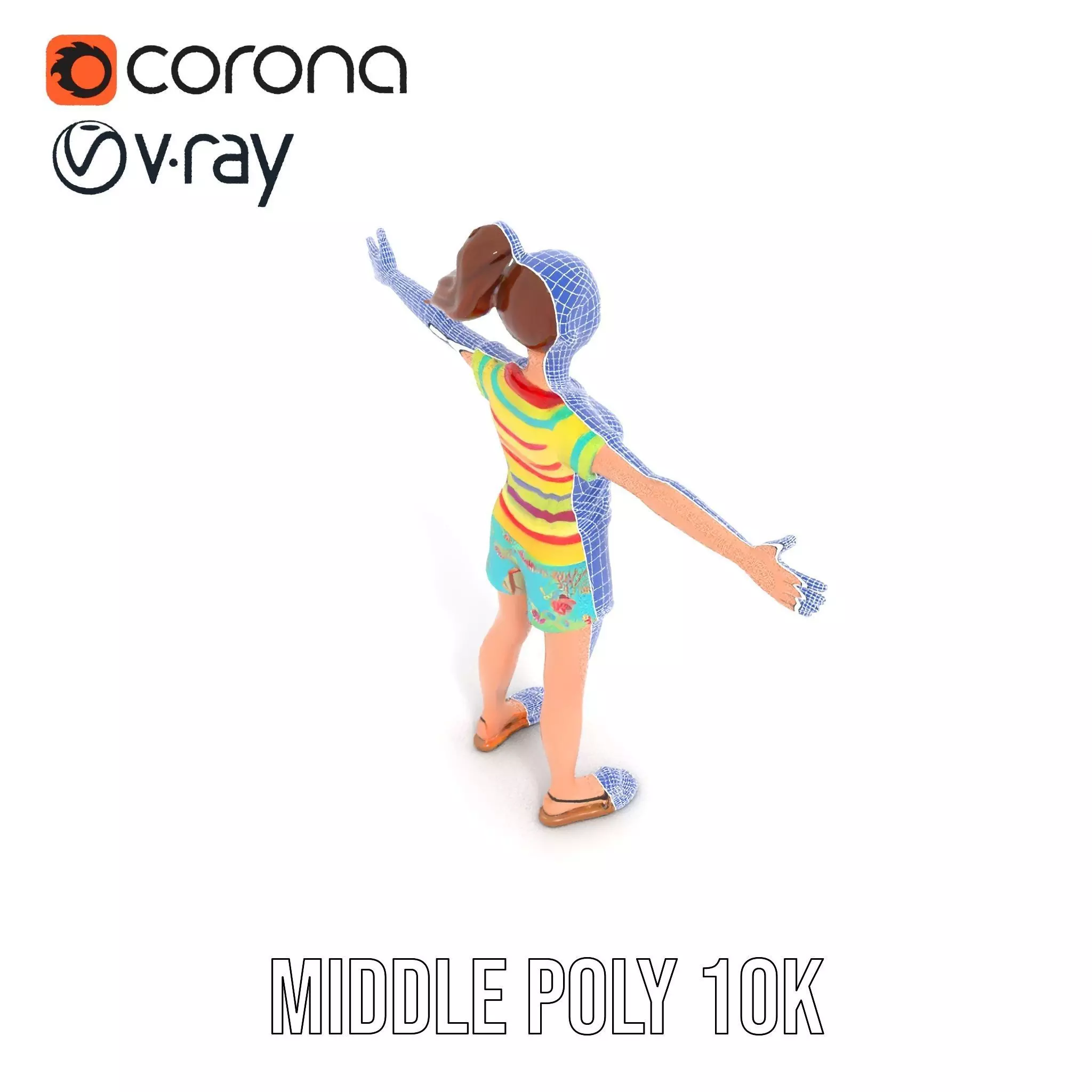 Animated Female Character Casual Outfit Model Pack Low-poly 3D model_20