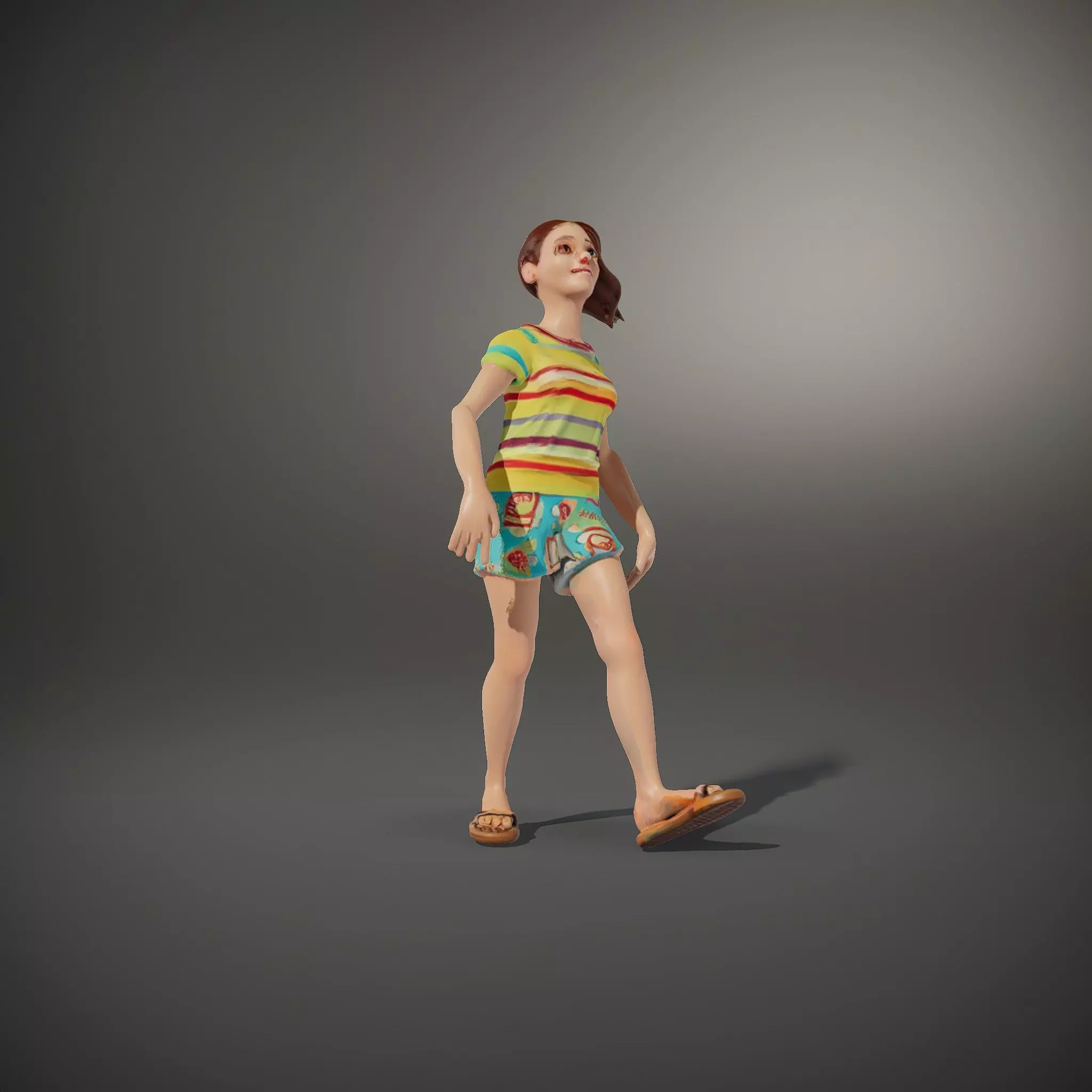 Animated Female Character Casual Outfit Model Pack Low-poly 3D model_34