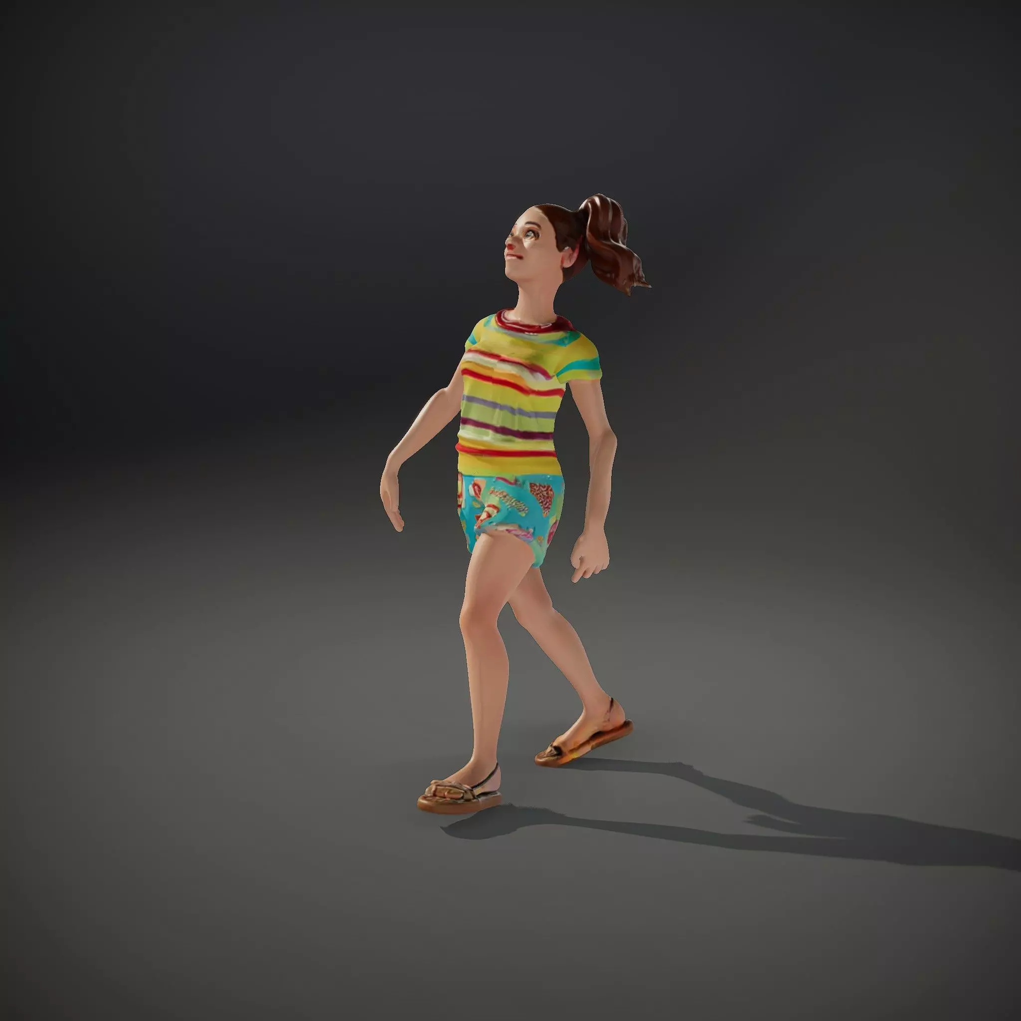 Animated Female Character Casual Outfit Model Pack Low-poly 3D model_33