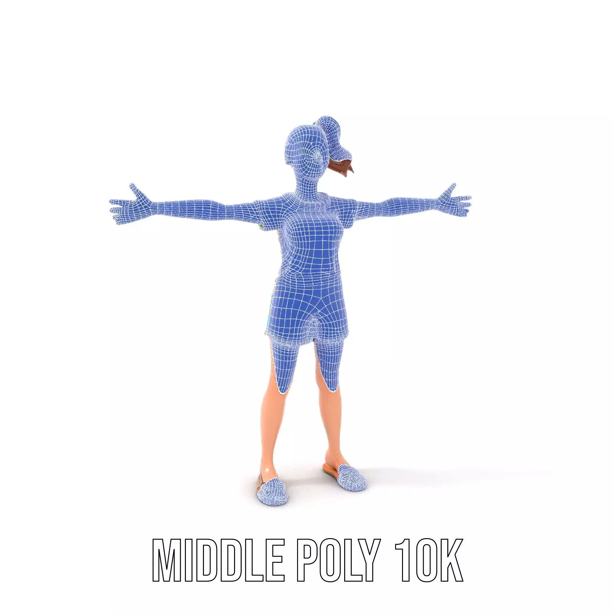 Animated Female Character Casual Outfit Model Pack Low-poly 3D model_15