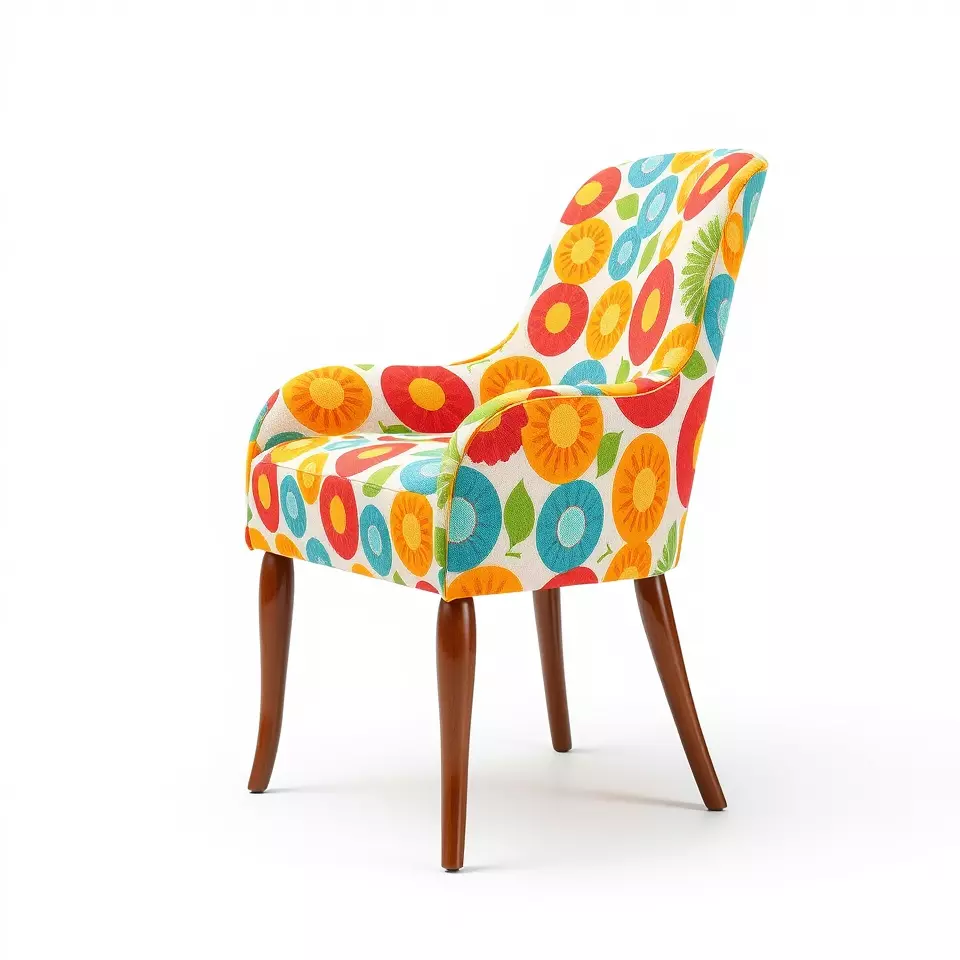 Colorful Floral Patterned Chair Model Pack Low-poly 3D model_2