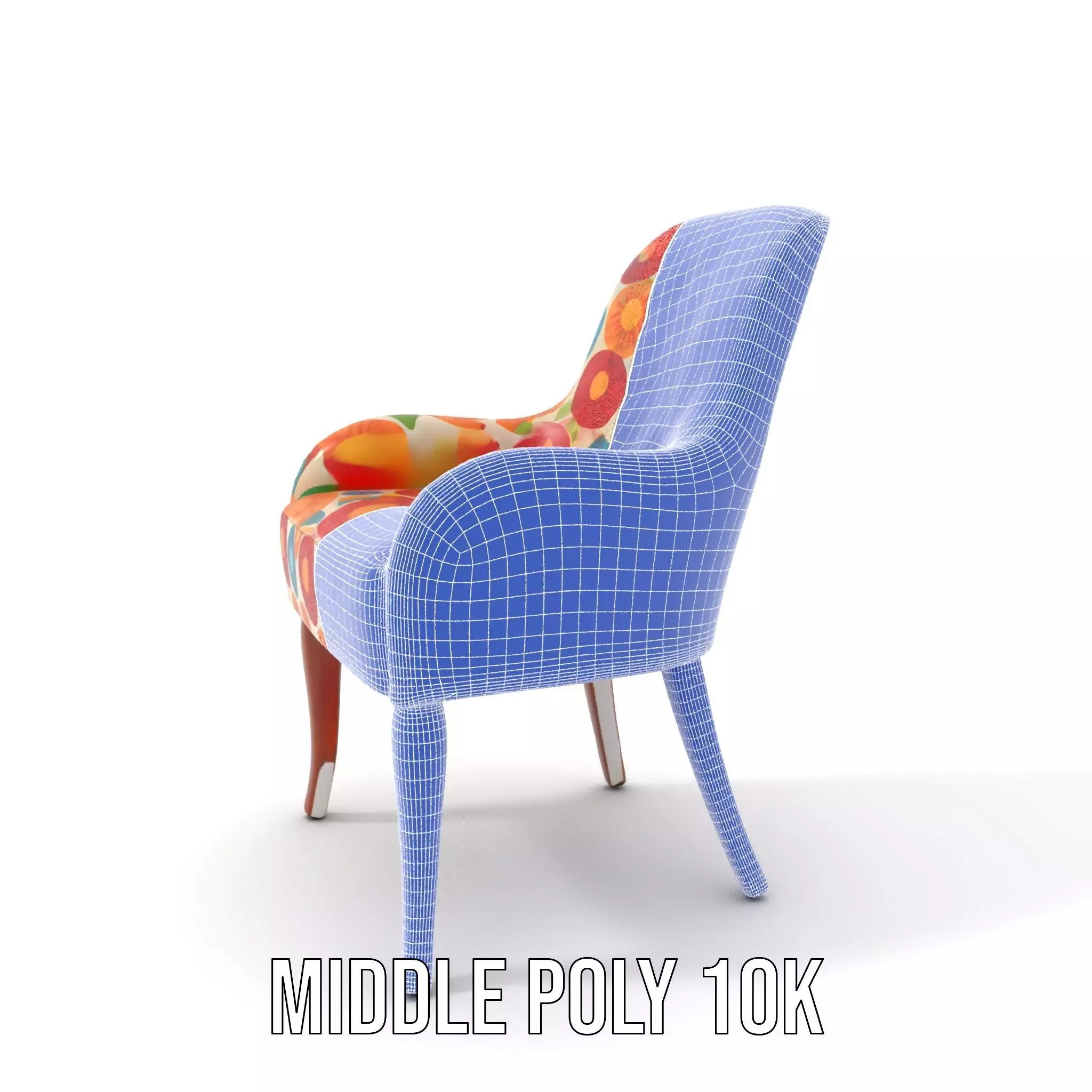 Colorful Floral Patterned Chair Model Pack Low-poly 3D model_21