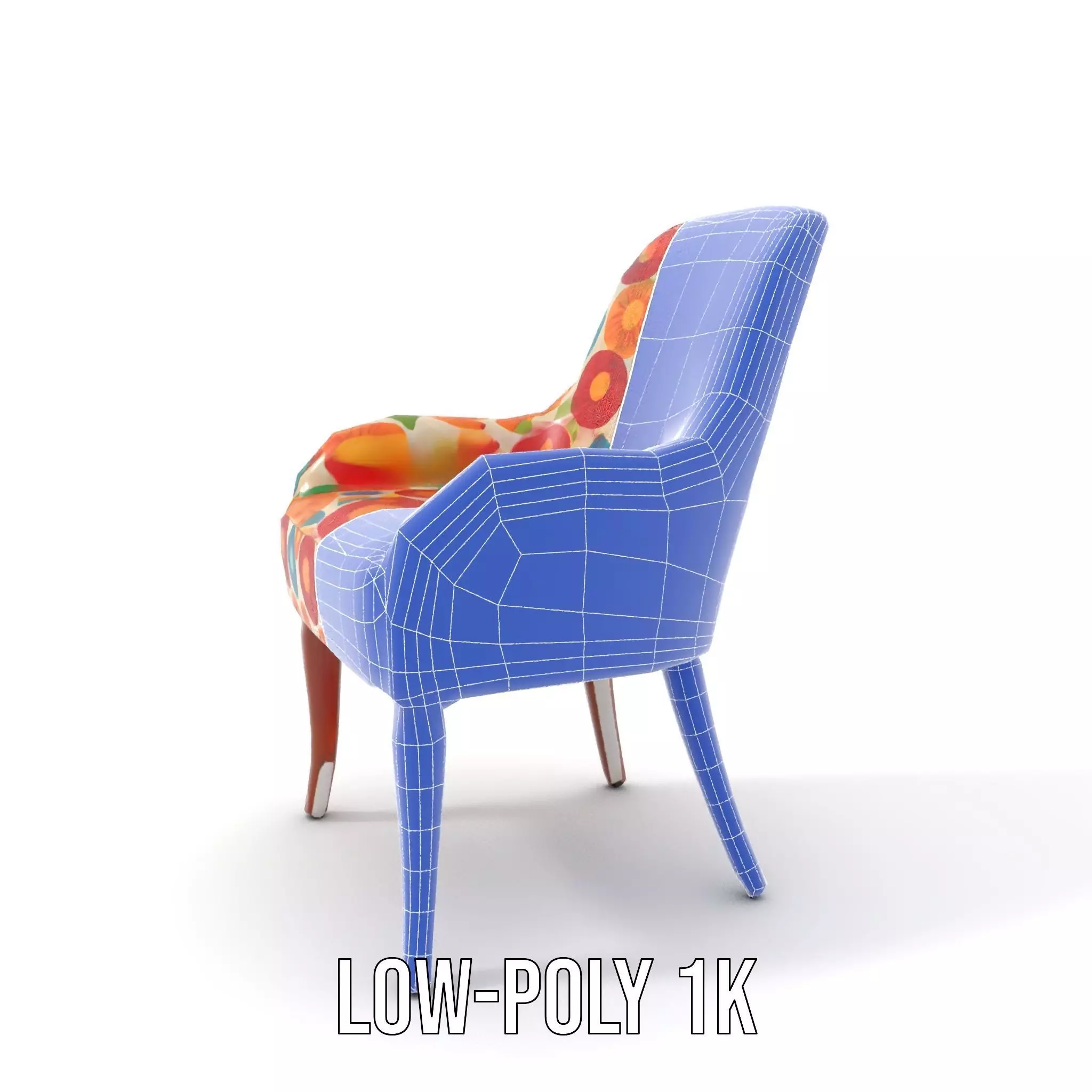 Colorful Floral Patterned Chair Model Pack Low-poly 3D model_22