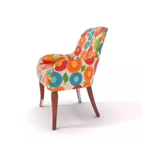 Colorful Floral Patterned Chair Model Pack Low-poly 3D model