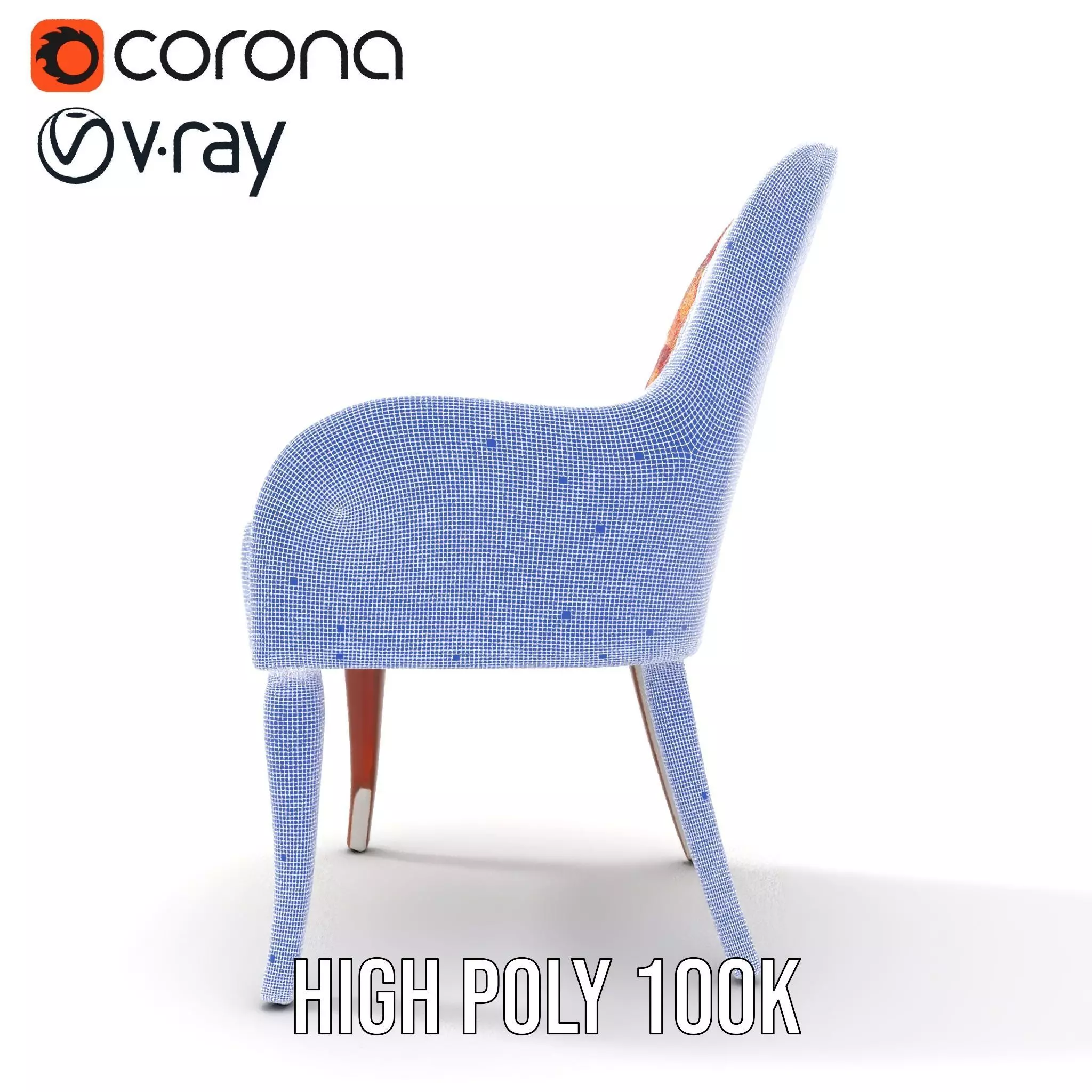 Colorful Floral Patterned Chair Model Pack Low-poly 3D model_31