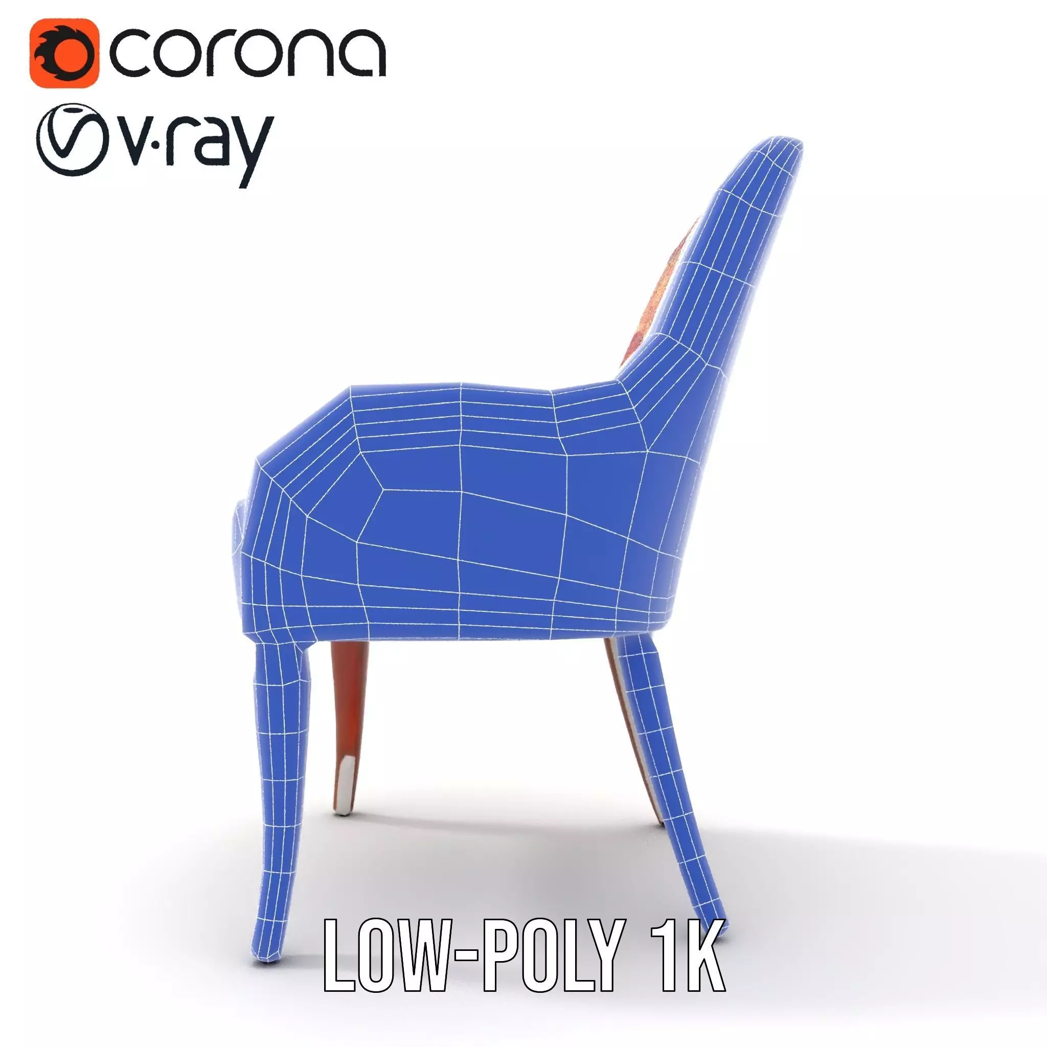 Colorful Floral Patterned Chair Model Pack Low-poly 3D model_27