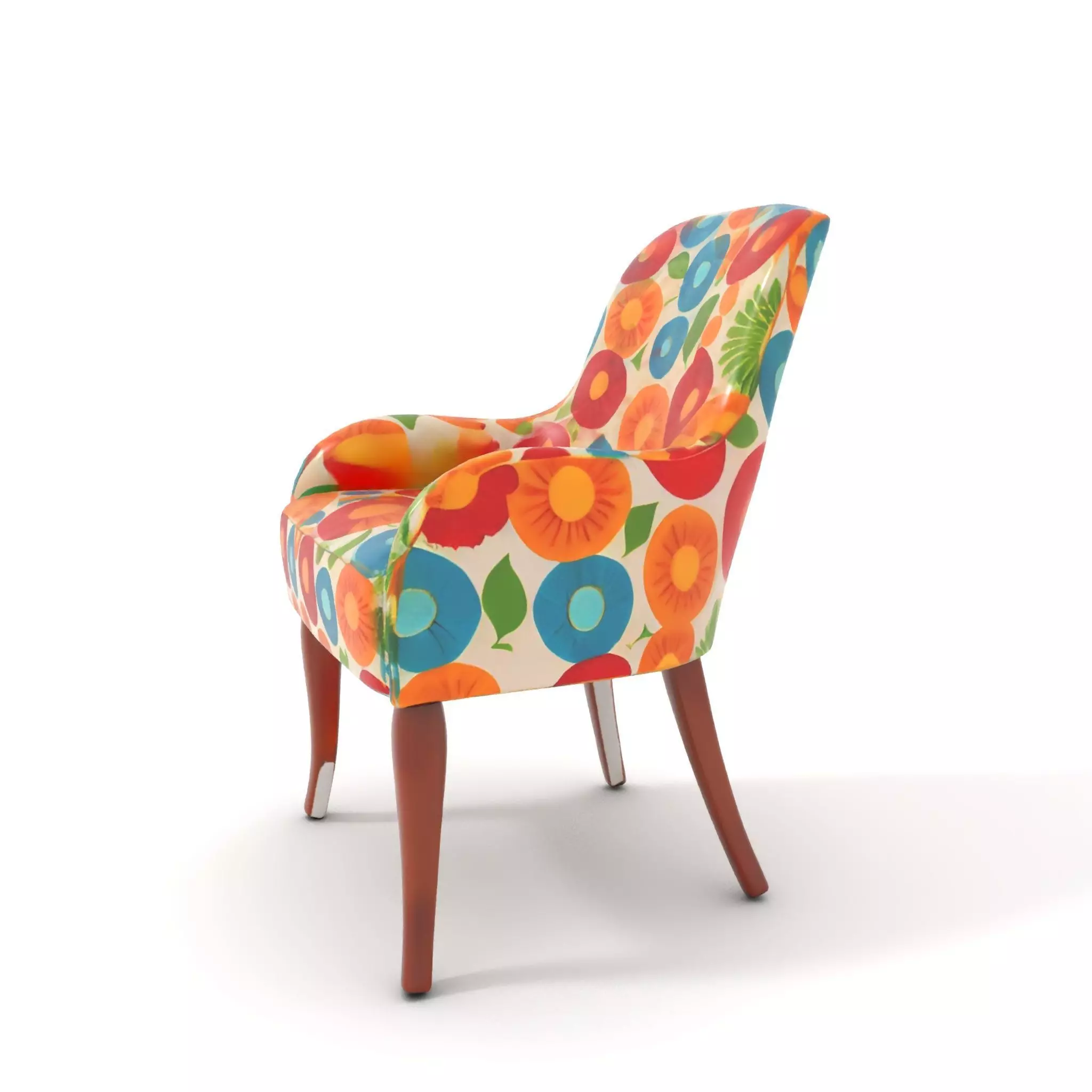 Colorful Floral Patterned Chair Model Pack Low-poly 3D model_6